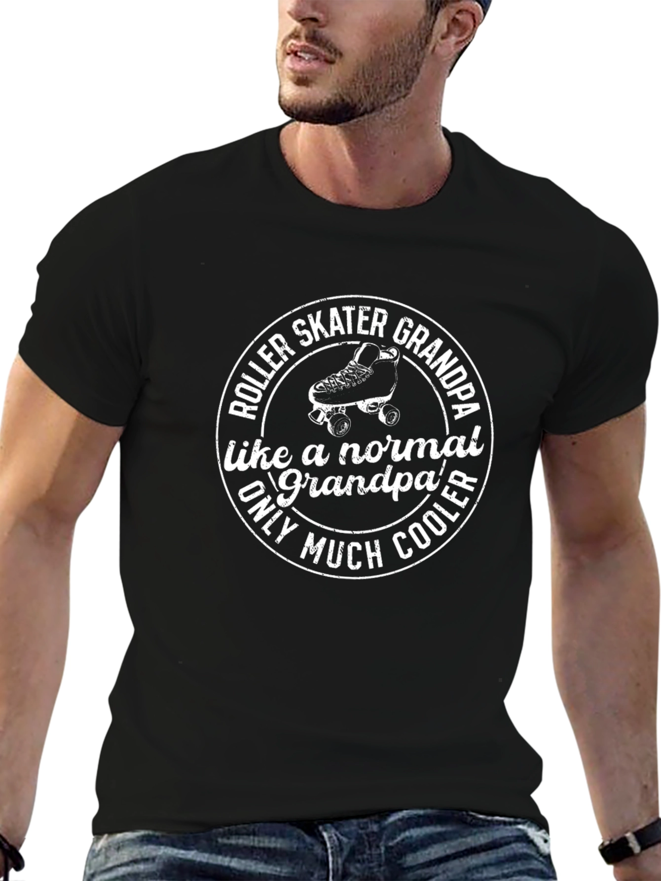 Roller Skater Grandpa Tee - Cool Grandpa Gift
