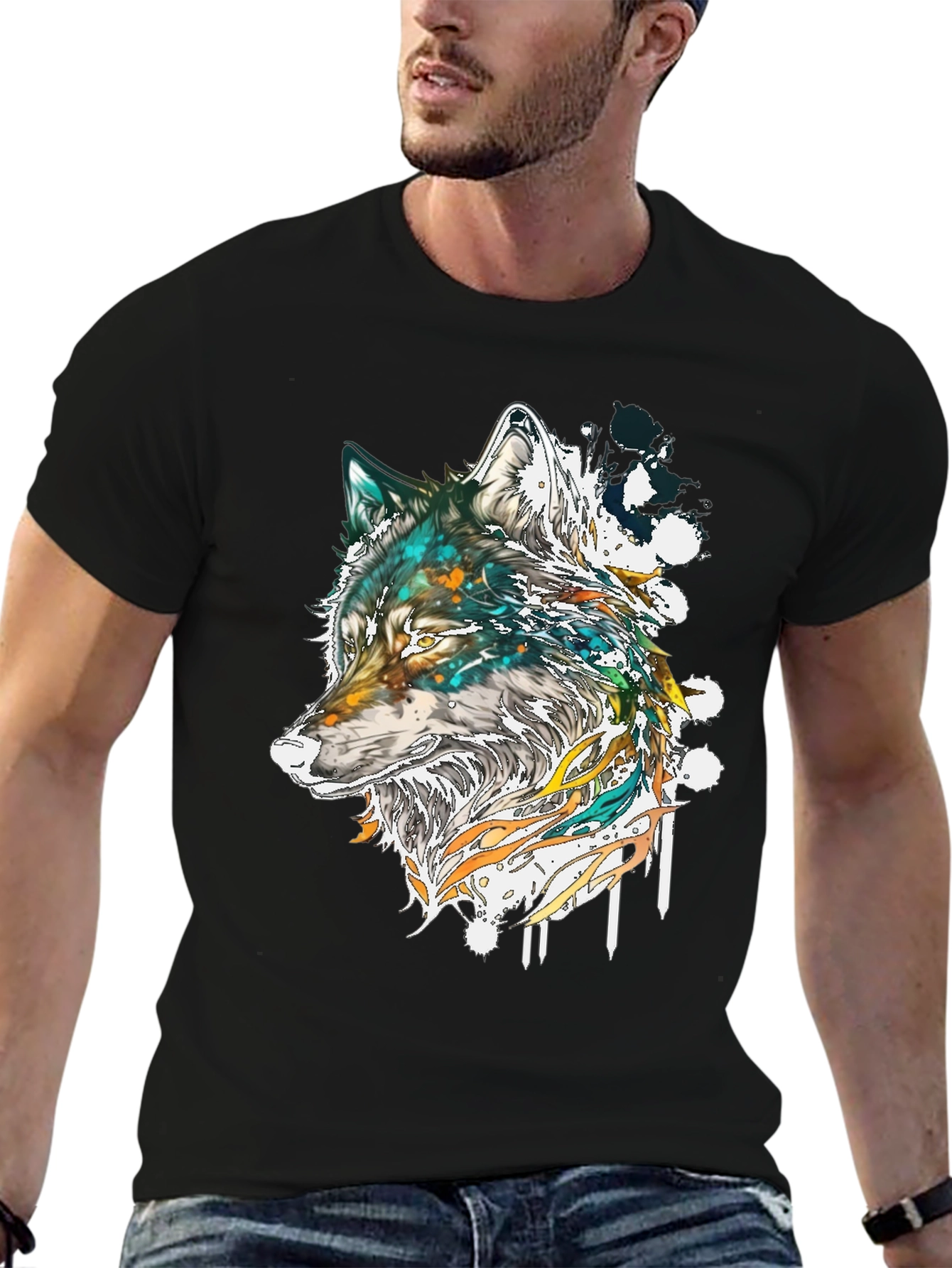 Wolf Graphic T-Shirt - Artistic Print