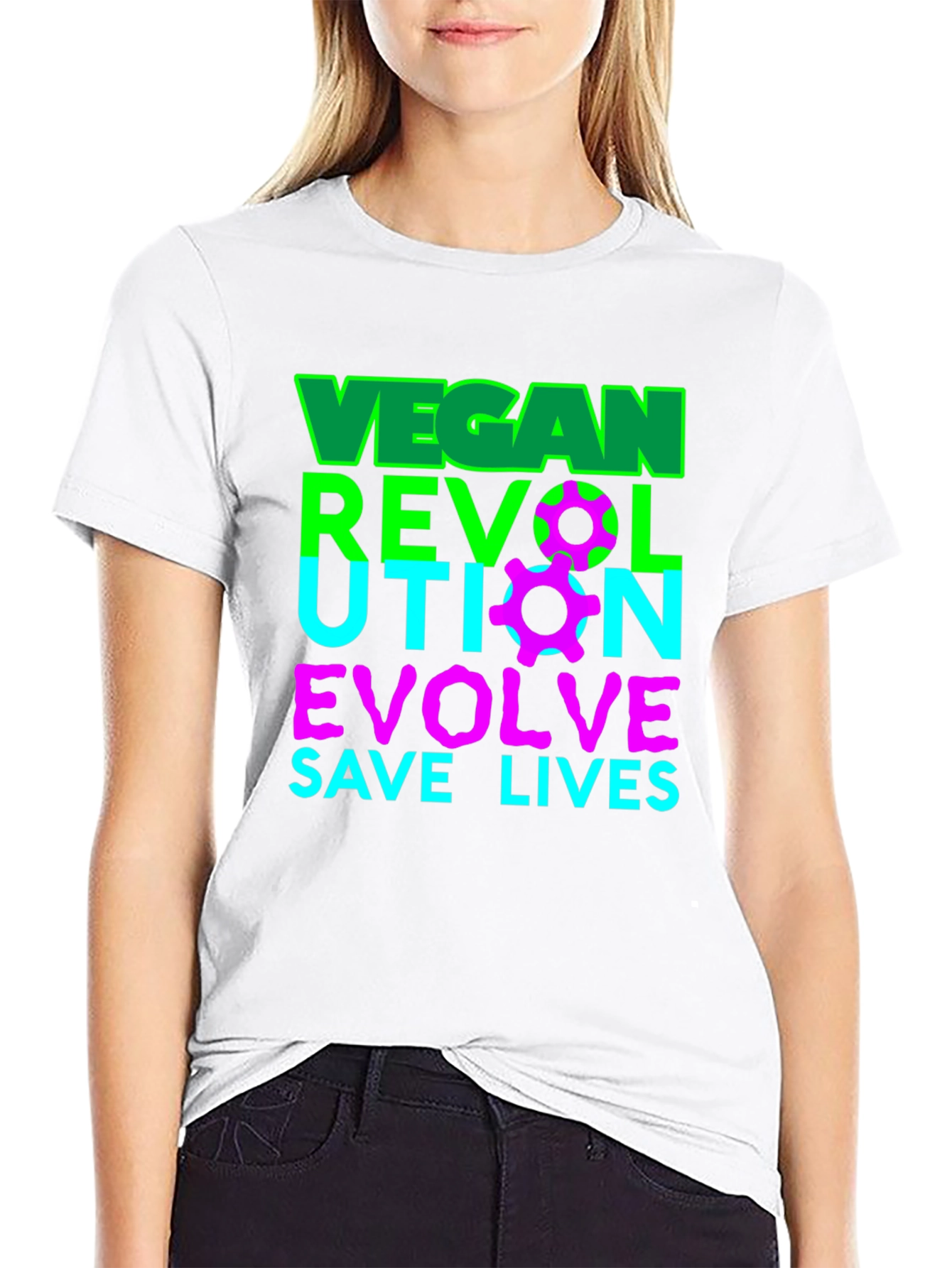 Vegan Revolution T-Shirt - Evolve Save Lives Tee