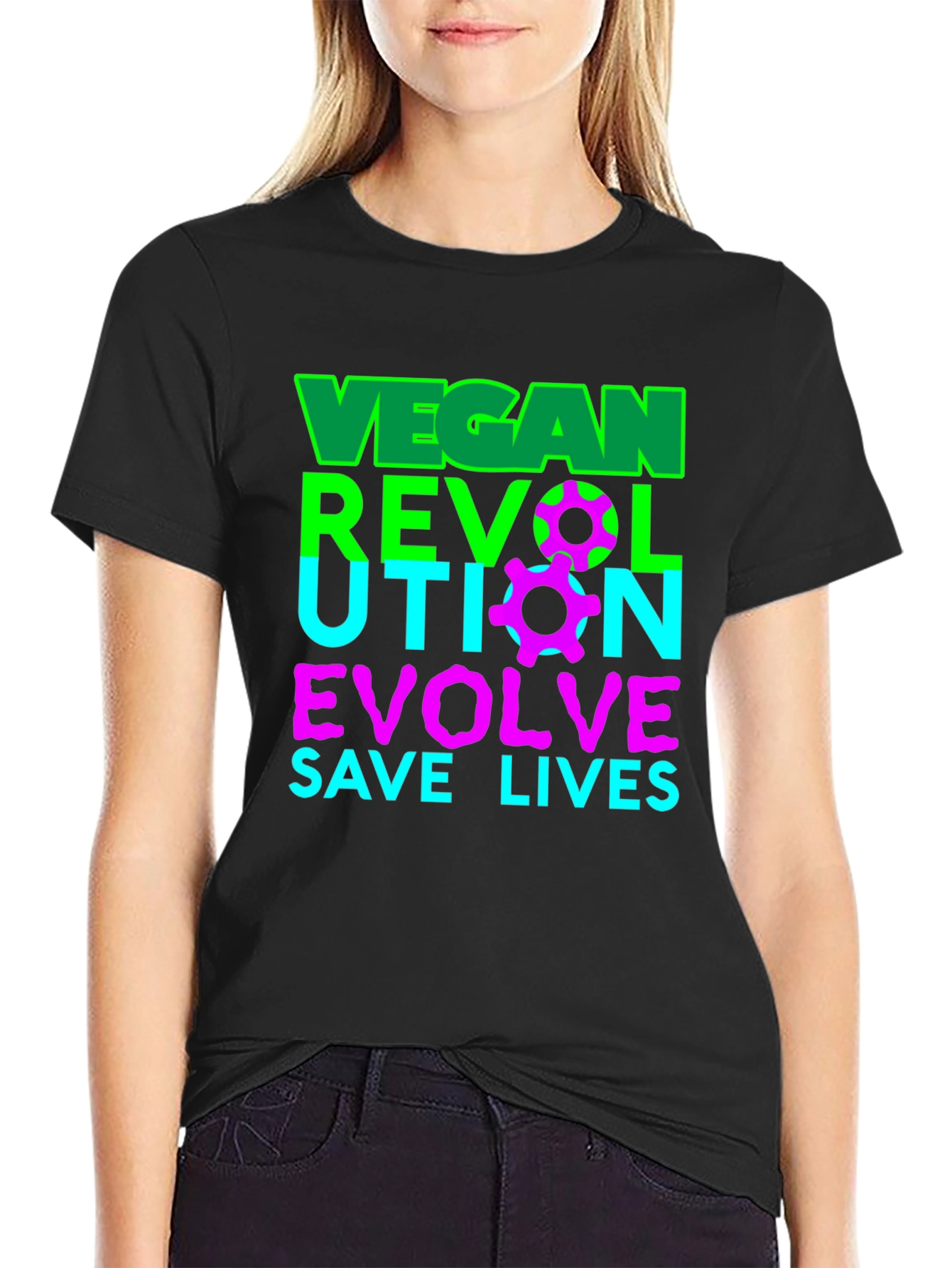 Vegan Revolution T-Shirt - Evolve Save Lives Tee