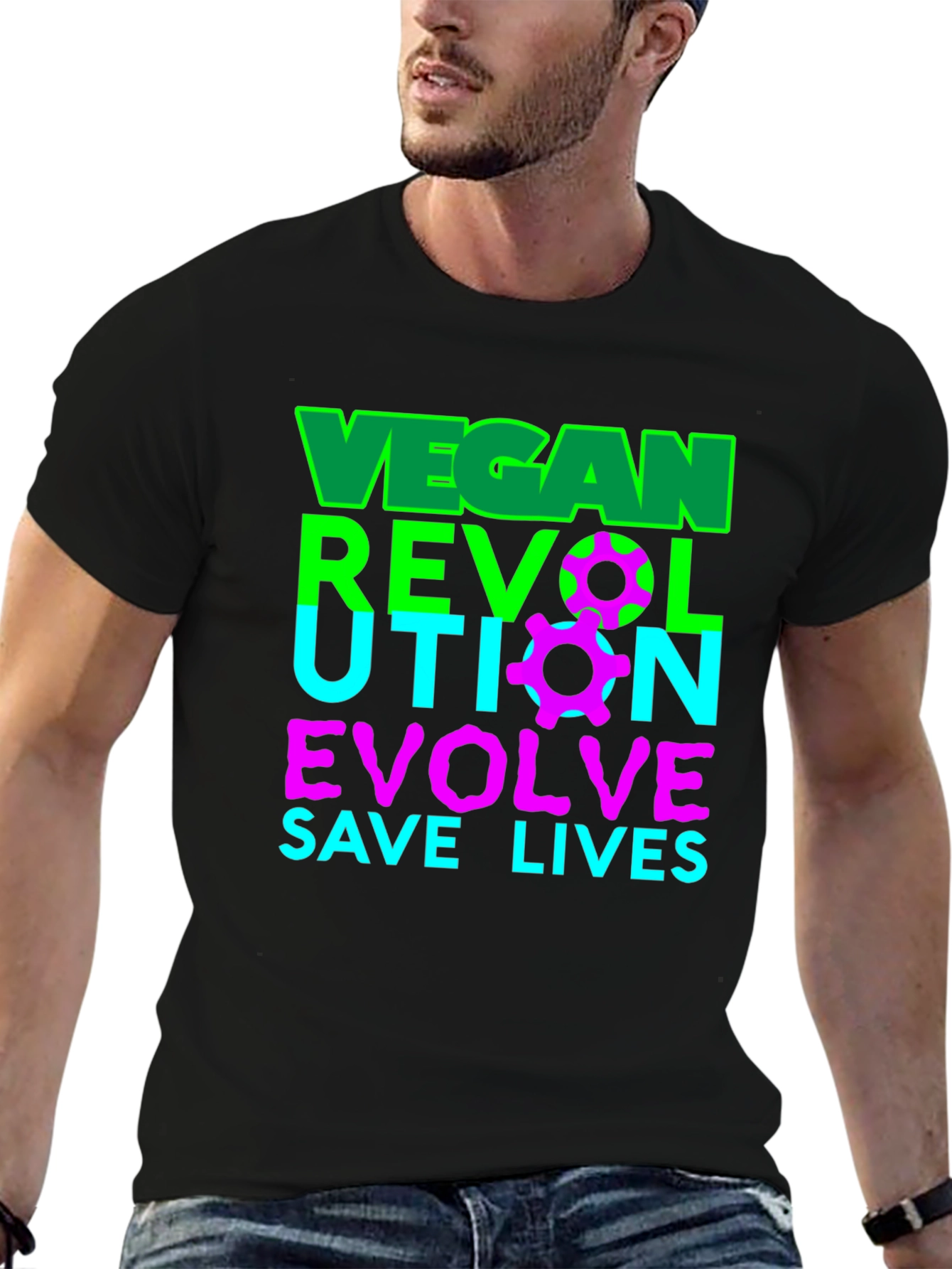 Vegan Revolution T-Shirt - Evolve Save Lives Tee
