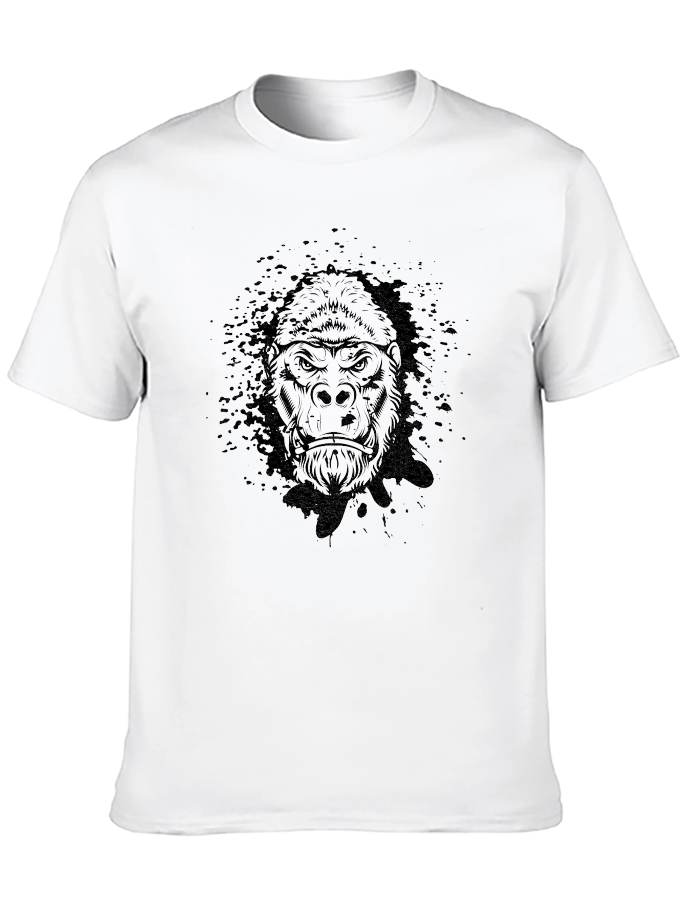 Mens Black Gorilla Graphic Print T-Shirt