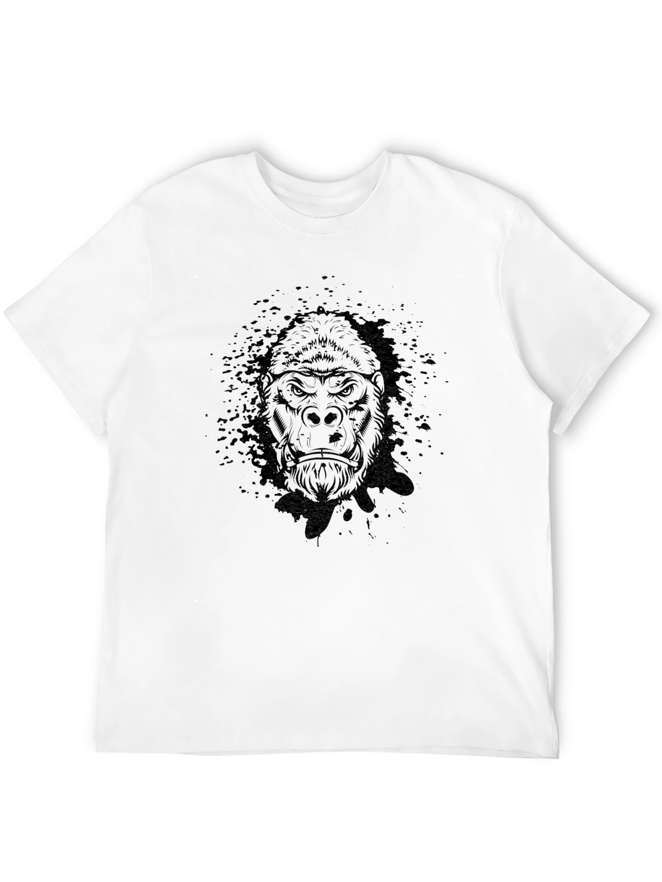Mens Black Gorilla Graphic Print T-Shirt