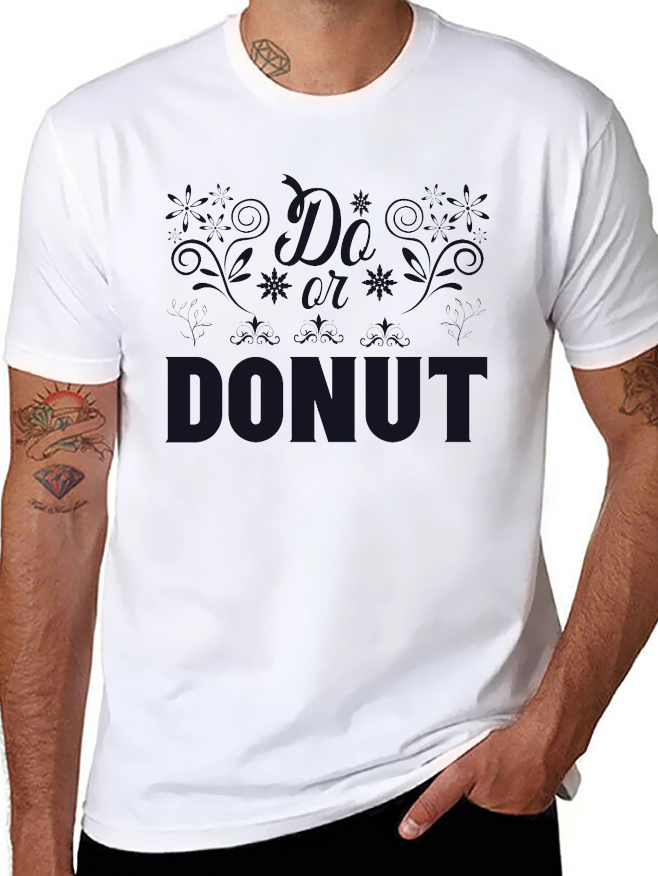 Donut Graphic Tee - Casual Black T-Shirt