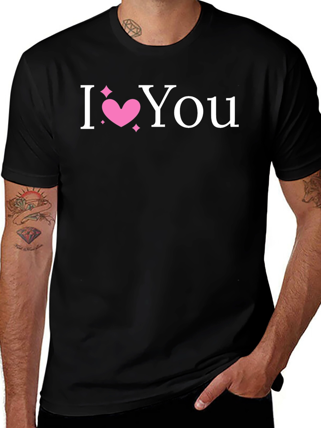 I Heart You Black T-Shirt Love Graphic Tee