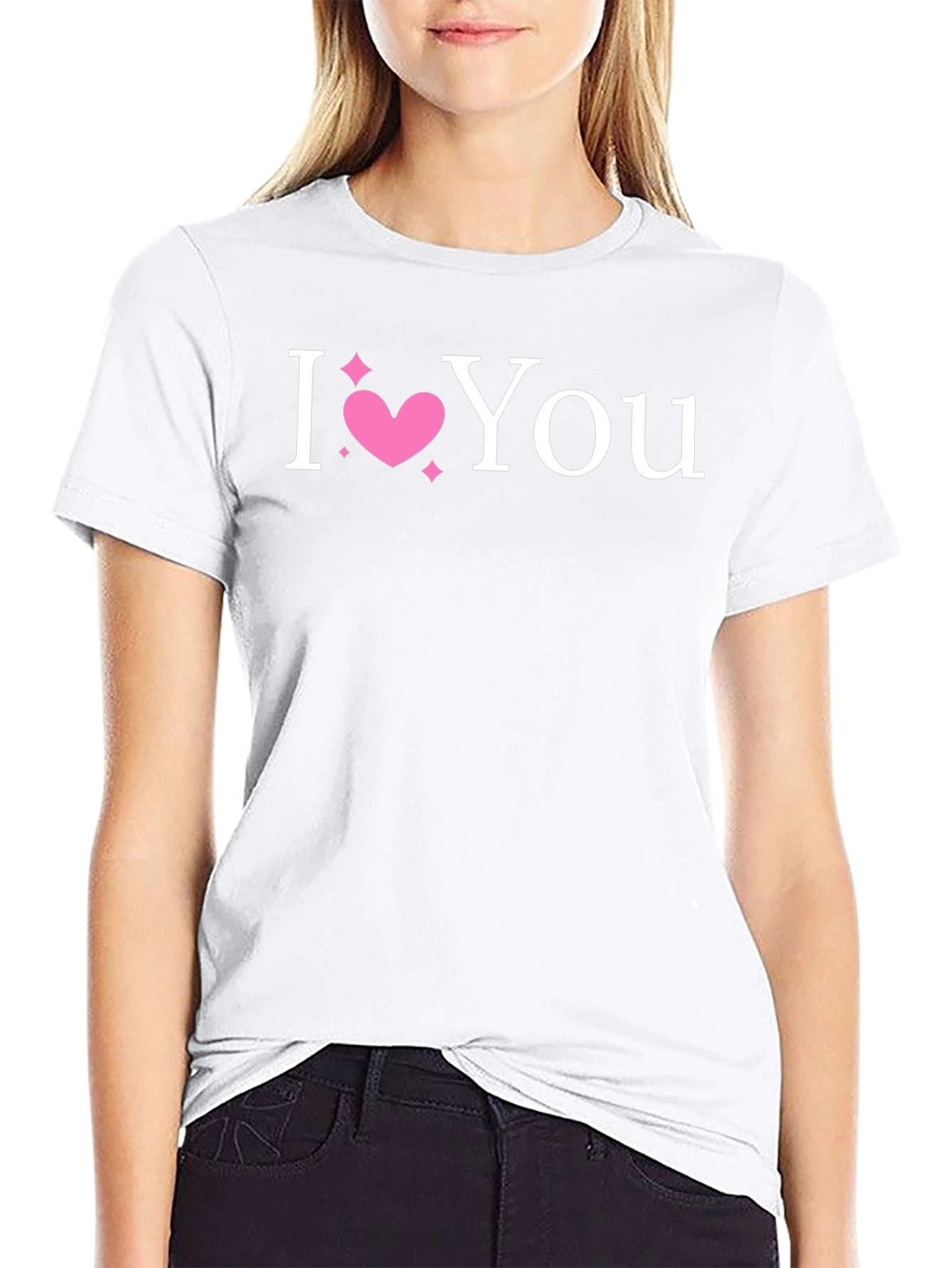 I Heart You Black T-Shirt Love Graphic Tee