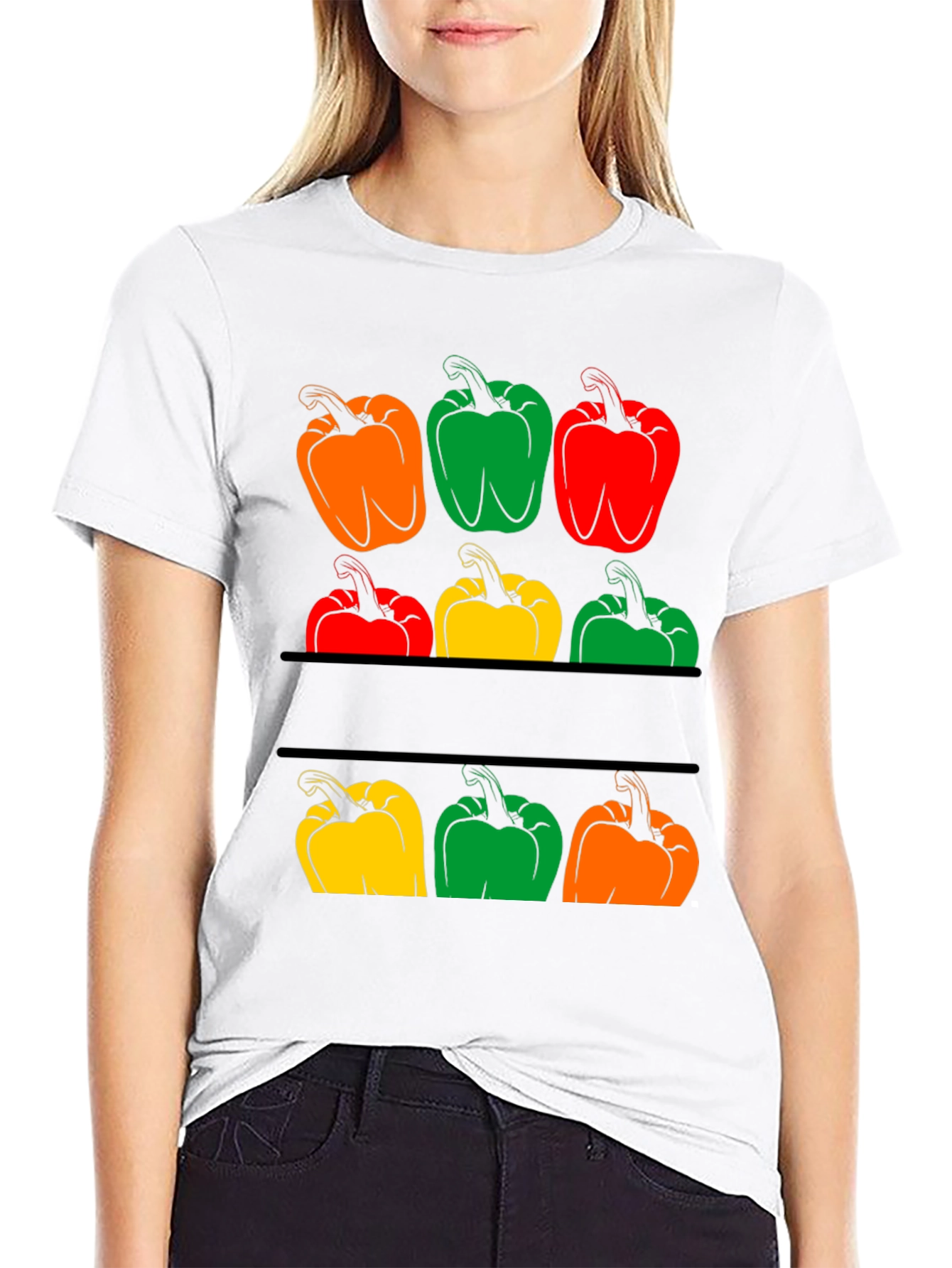 Colorful Pepper Graphic T-Shirt