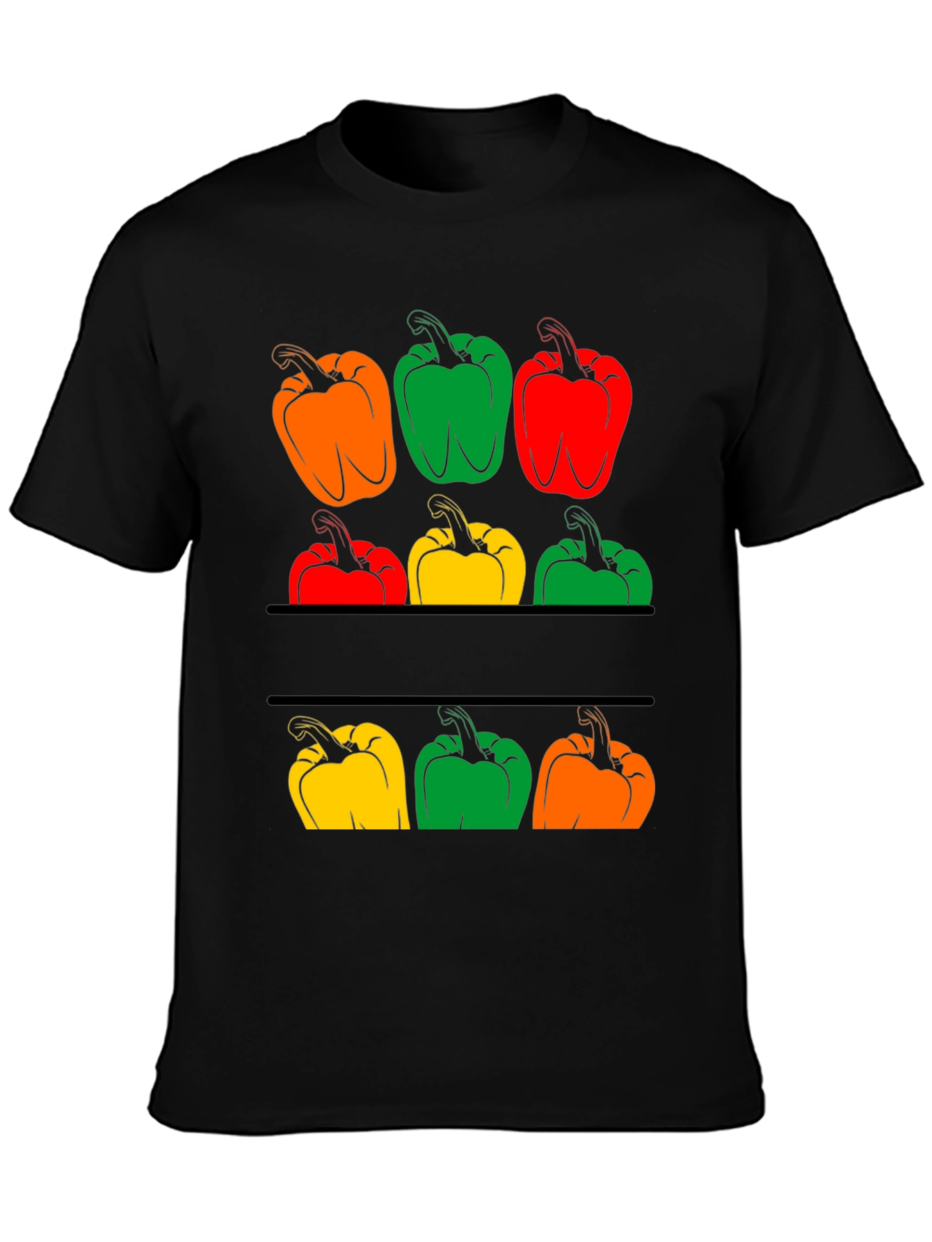Colorful Pepper Graphic T-Shirt
