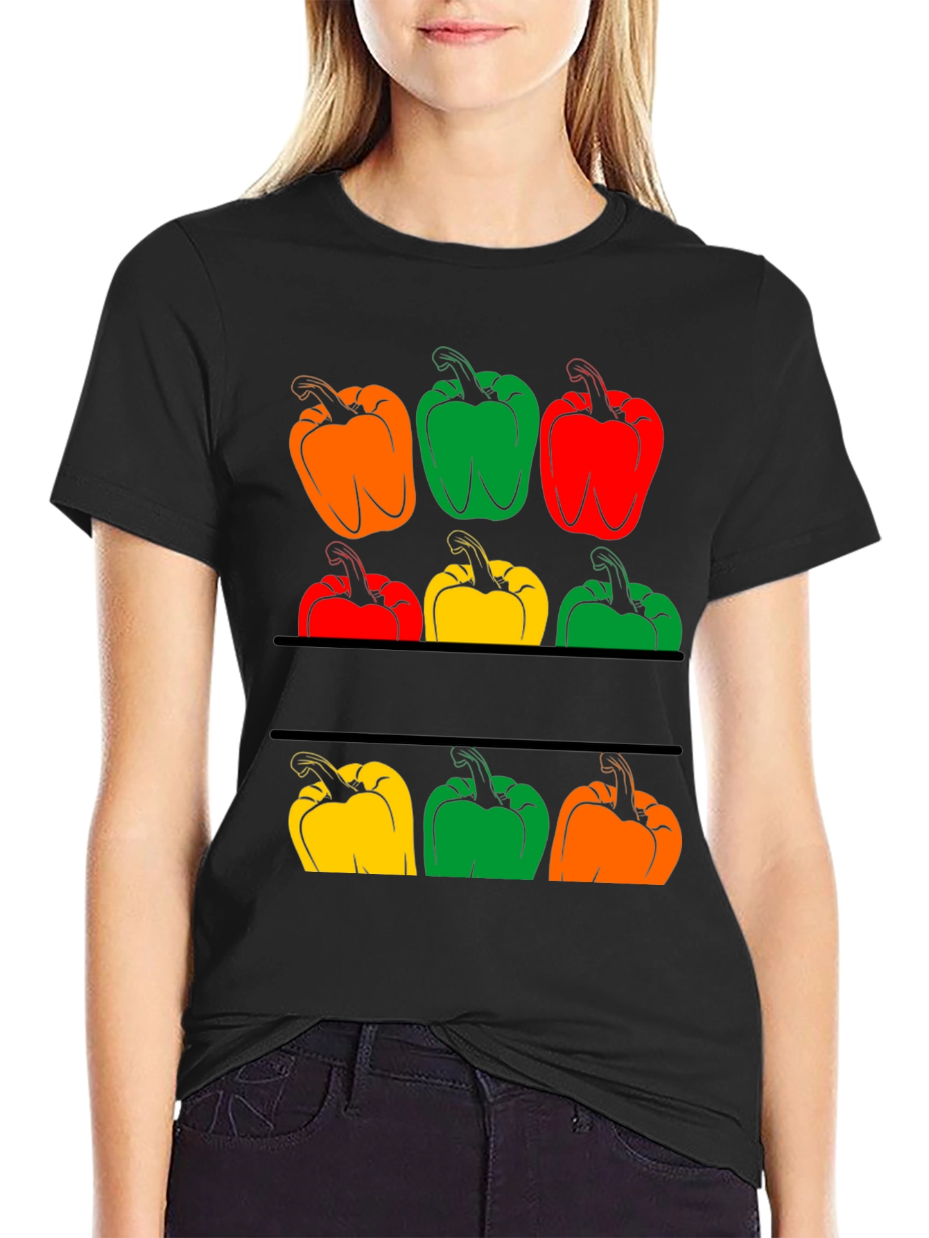 Colorful Pepper Graphic T-Shirt