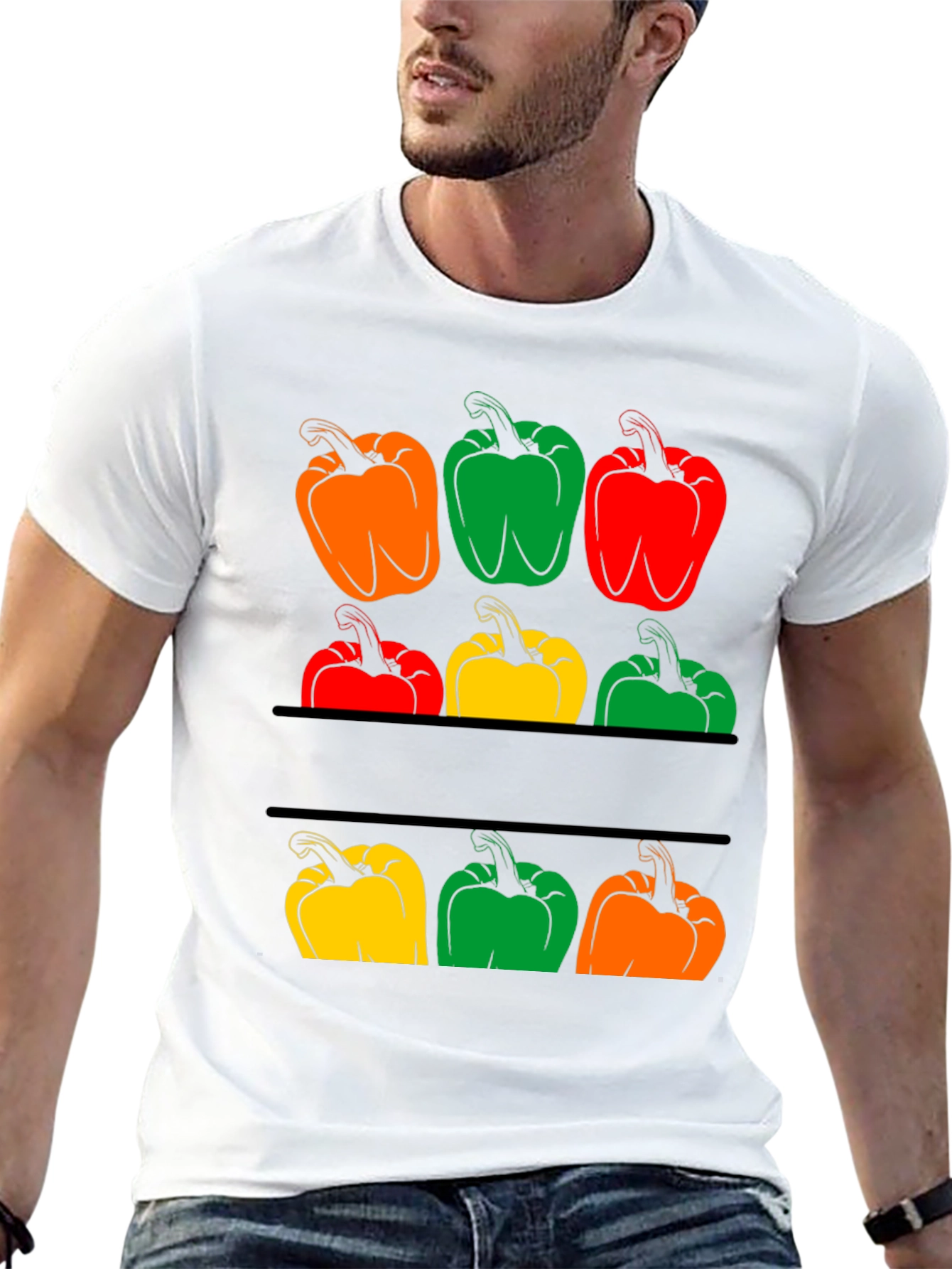 Colorful Pepper Graphic T-Shirt