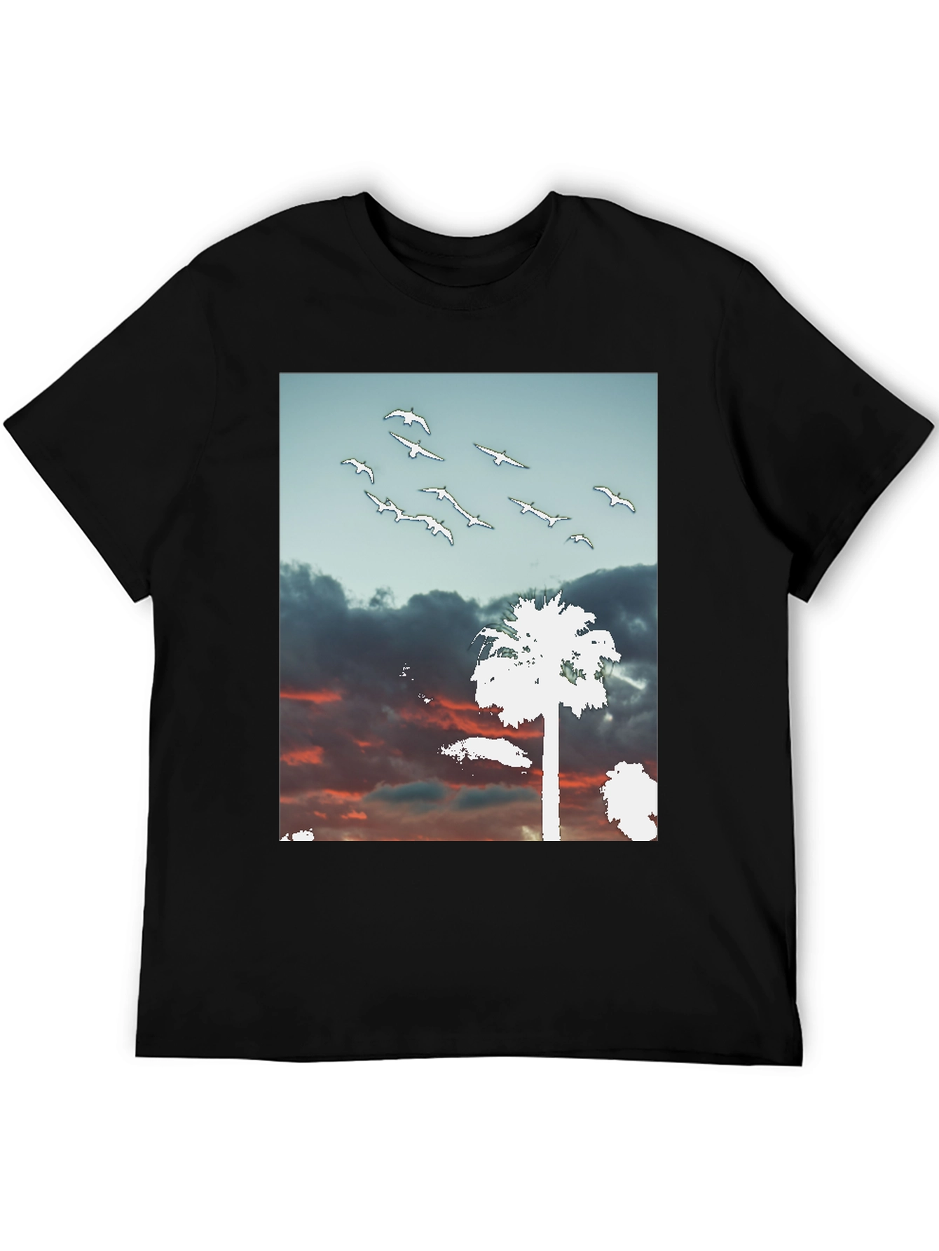 Sunset Palm Tree Graphic T-Shirt