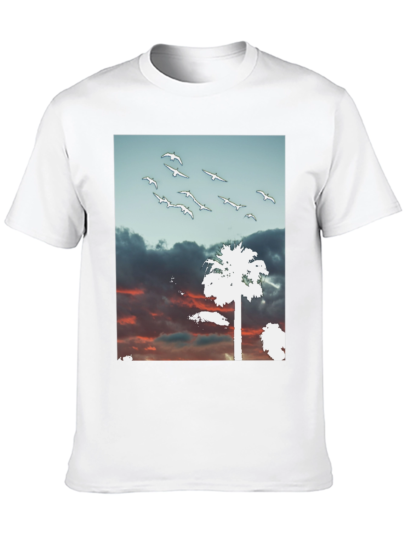 Sunset Palm Tree Graphic T-Shirt