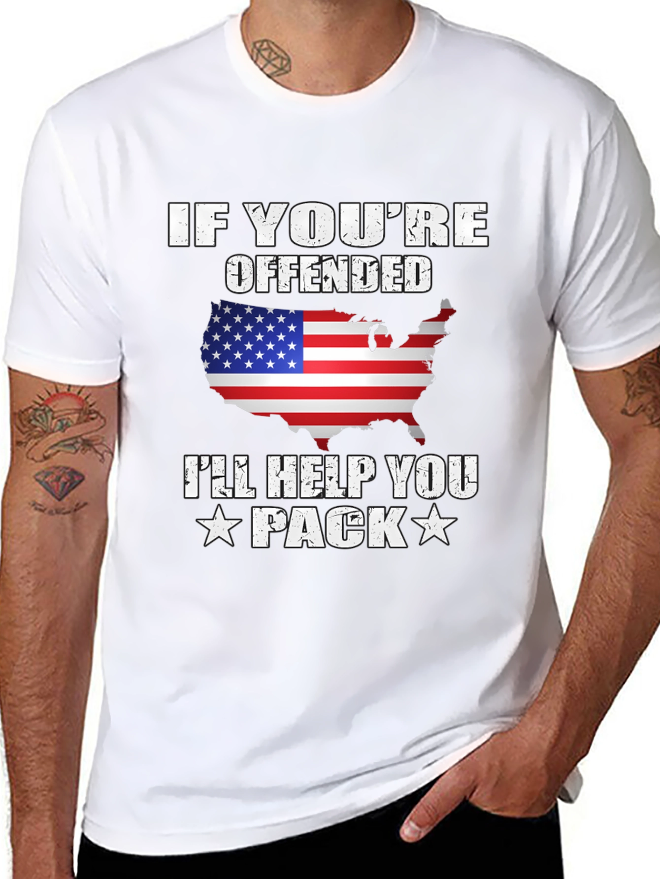 Offended Ill Help You Pack Patriotic USA T-Shirt