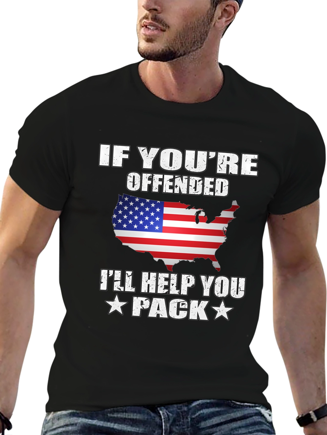 Offended Ill Help You Pack Patriotic USA T-Shirt