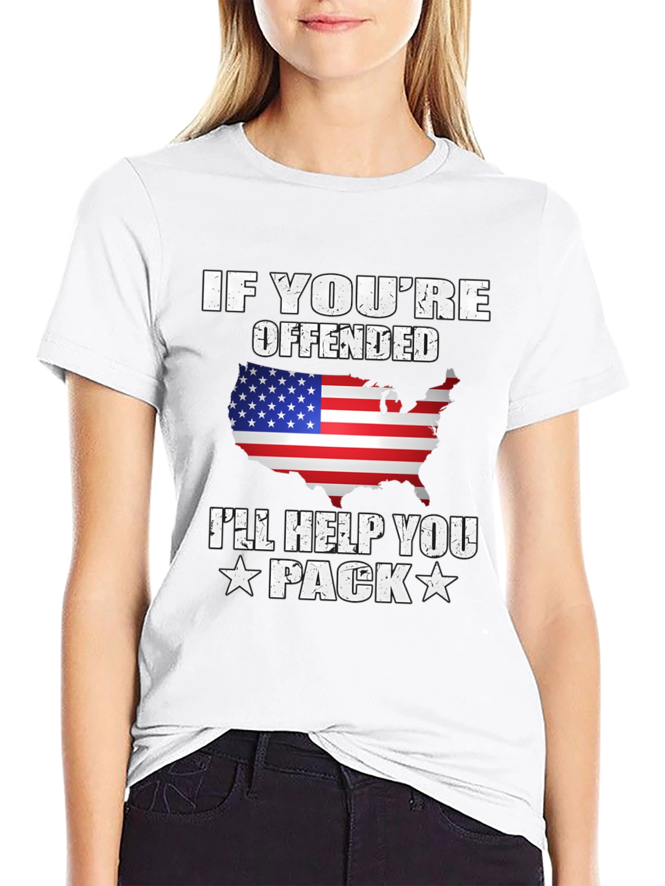 Offended Ill Help You Pack Patriotic USA T-Shirt