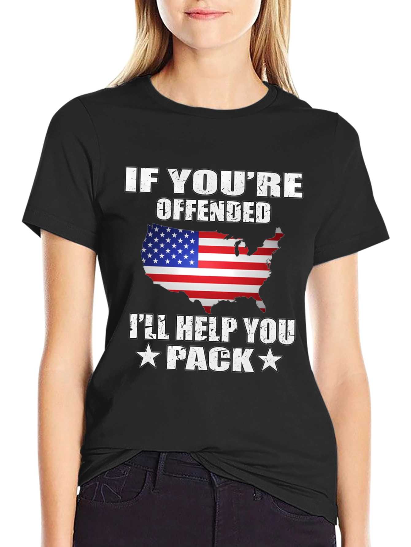 Offended Ill Help You Pack Patriotic USA T-Shirt