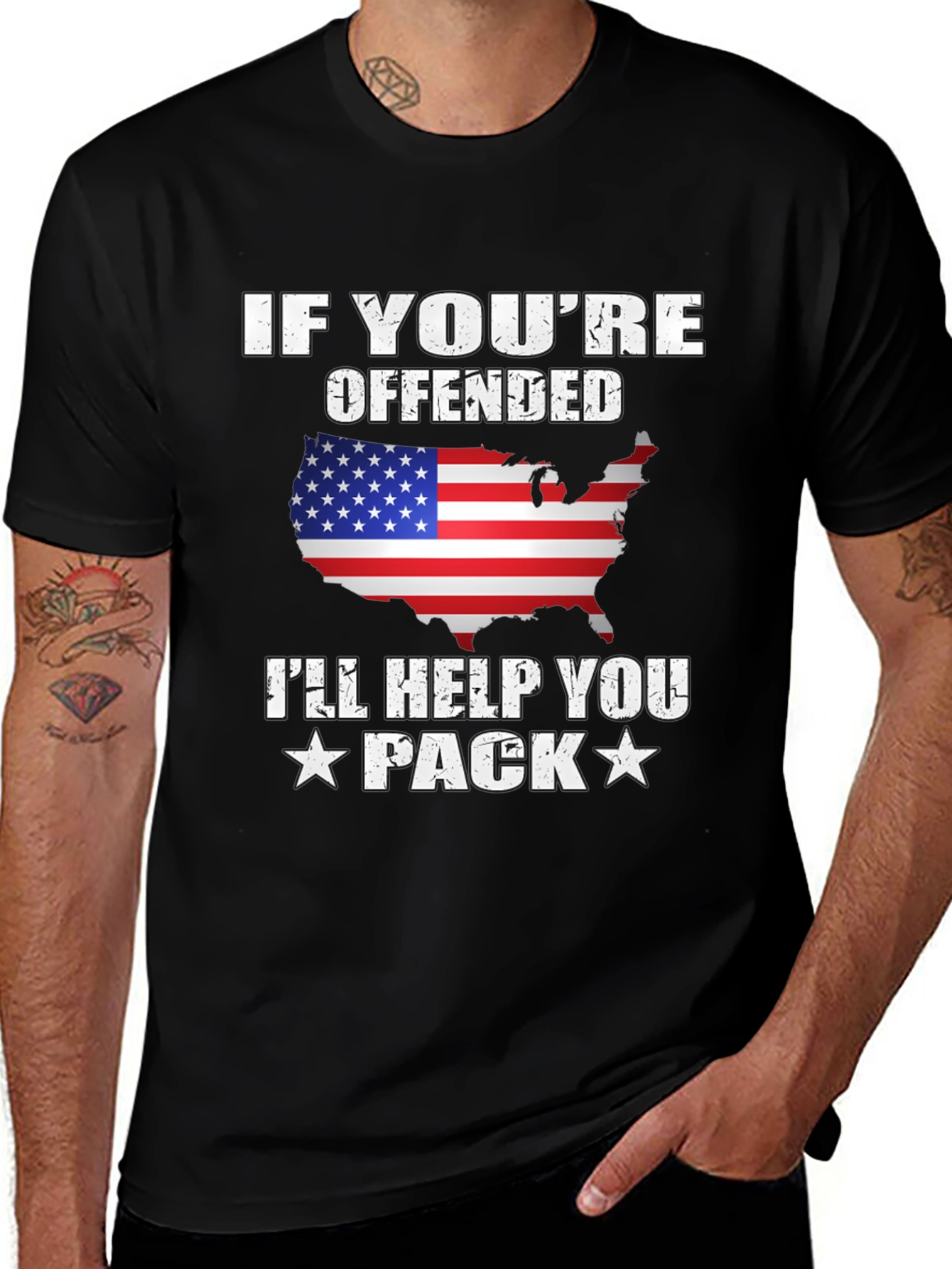 Offended Ill Help You Pack Patriotic USA T-Shirt