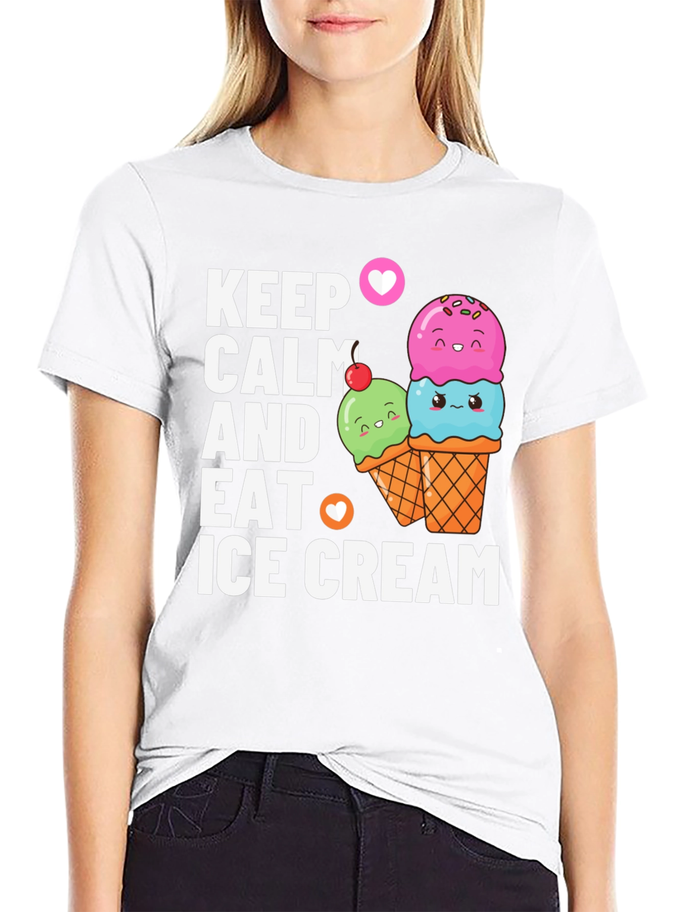 Keep Calm & Eat Ice Cream Graphic Tee
