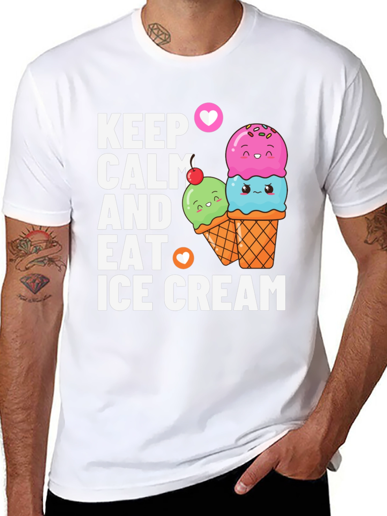 Keep Calm & Eat Ice Cream Graphic Tee