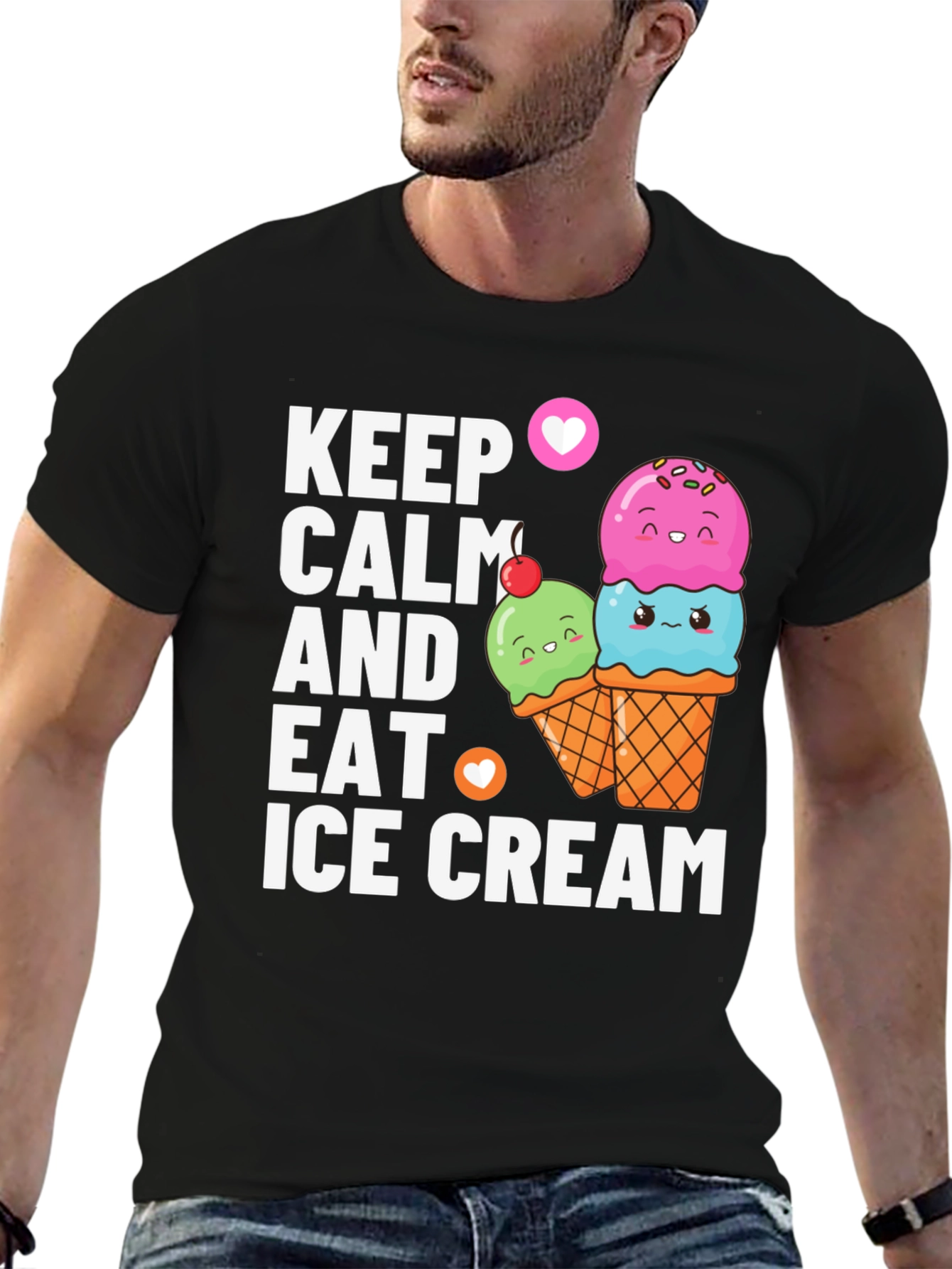 Keep Calm & Eat Ice Cream Graphic Tee