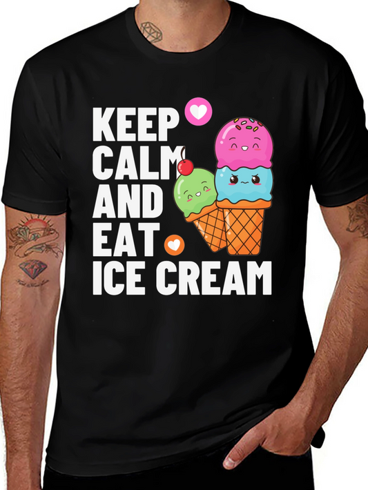 Keep Calm & Eat Ice Cream Graphic Tee