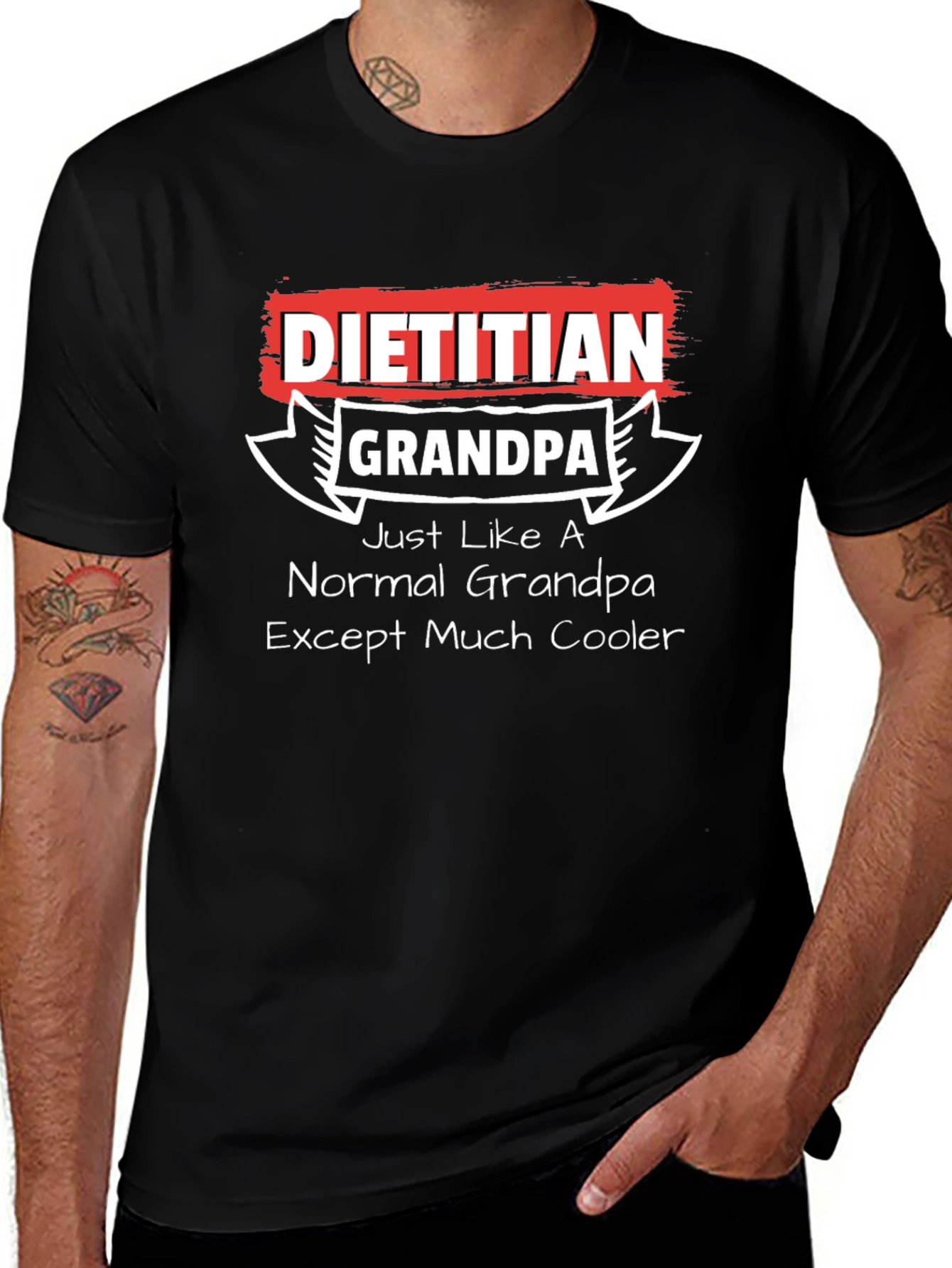 Dietitian Grandpa Graphic T-Shirt - Cool Grandfather Tee