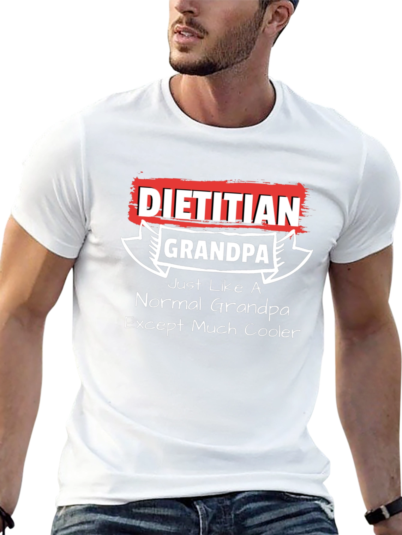 Dietitian Grandpa Graphic T-Shirt - Cool Grandfather Tee