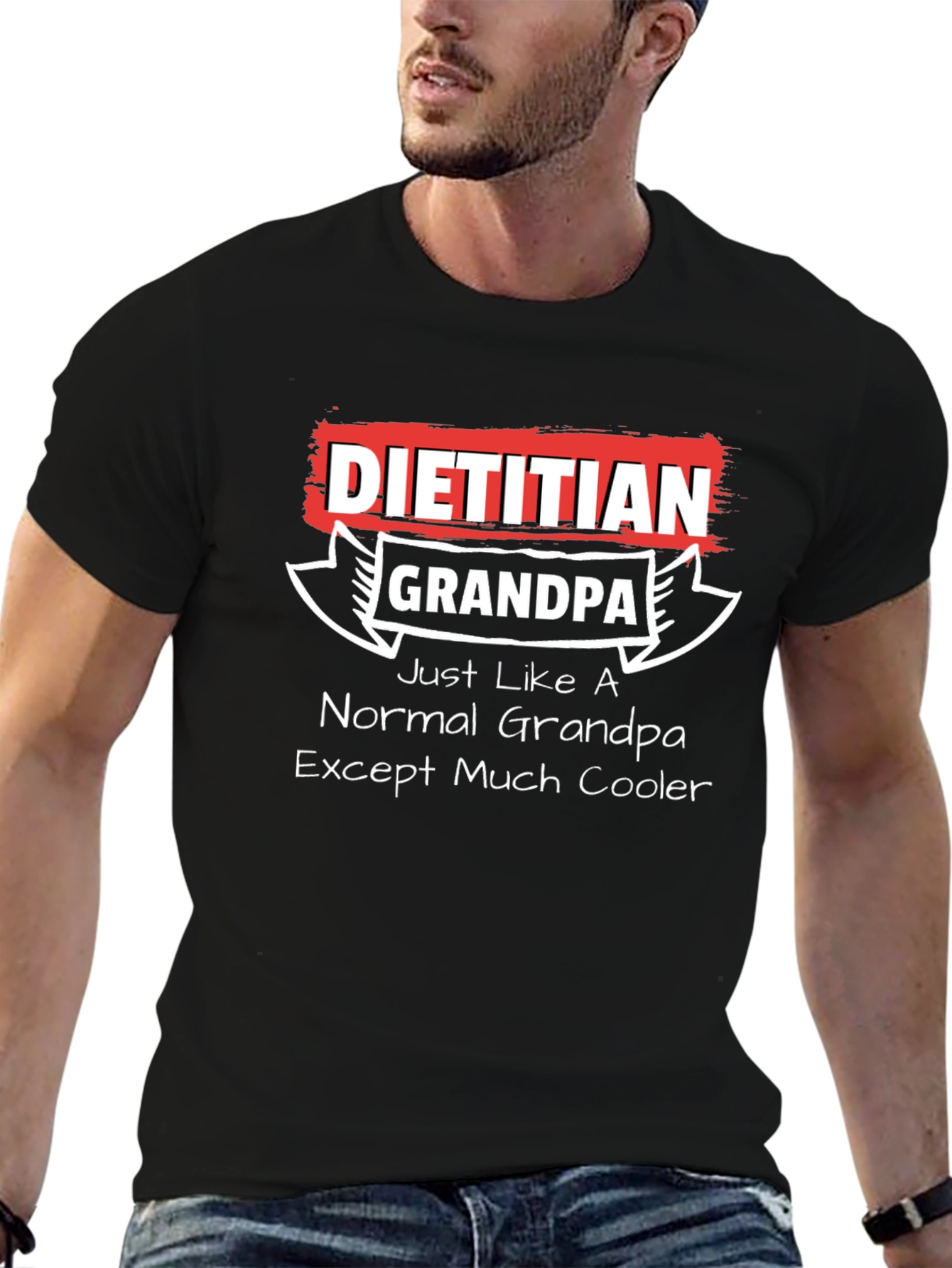 Dietitian Grandpa Graphic T-Shirt - Cool Grandfather Tee