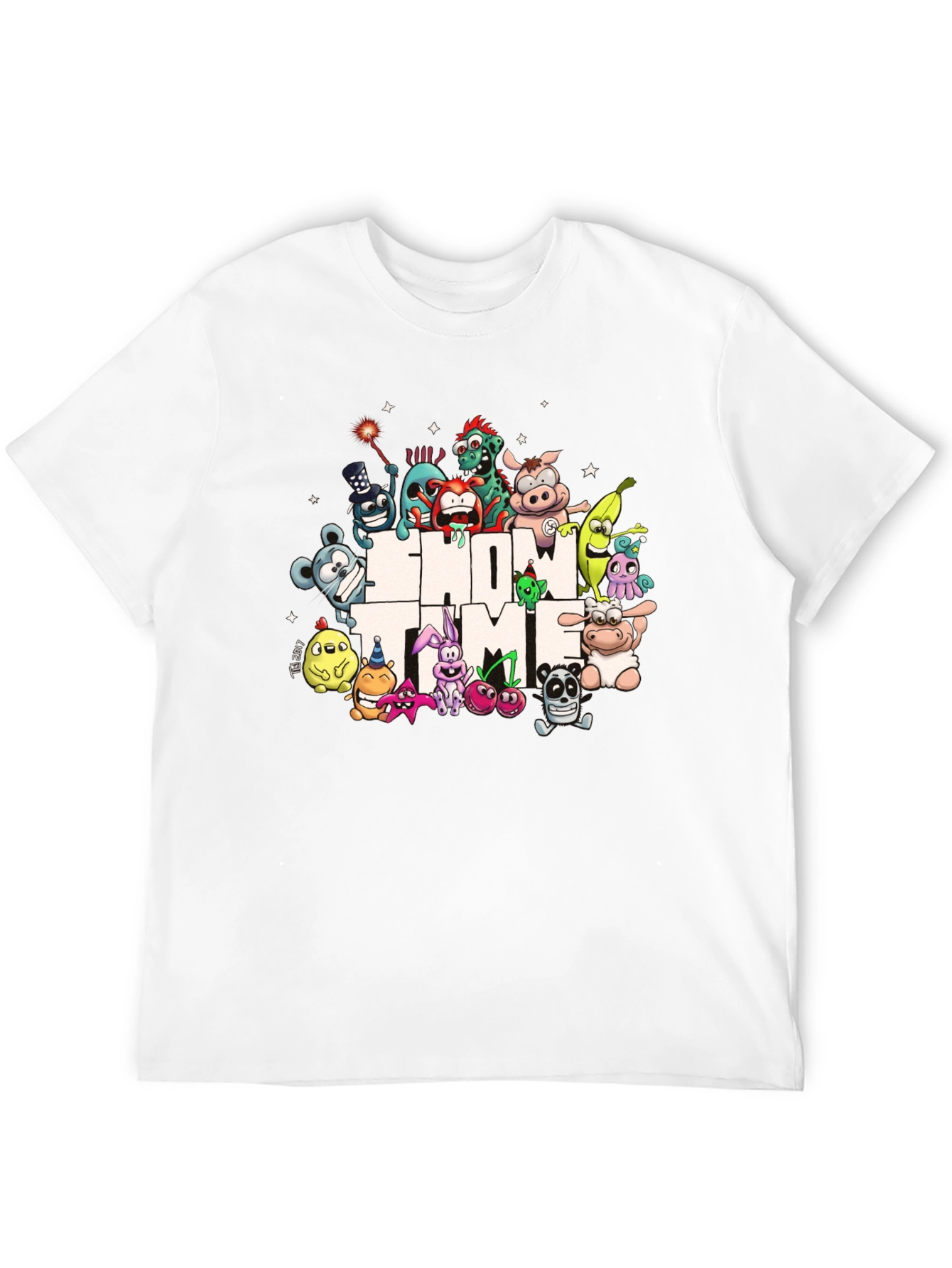 Show Time Character Print Black T-Shirt