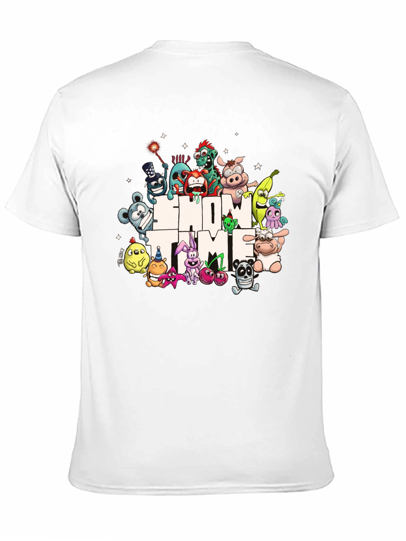 Show Time Character Print Black T-Shirt