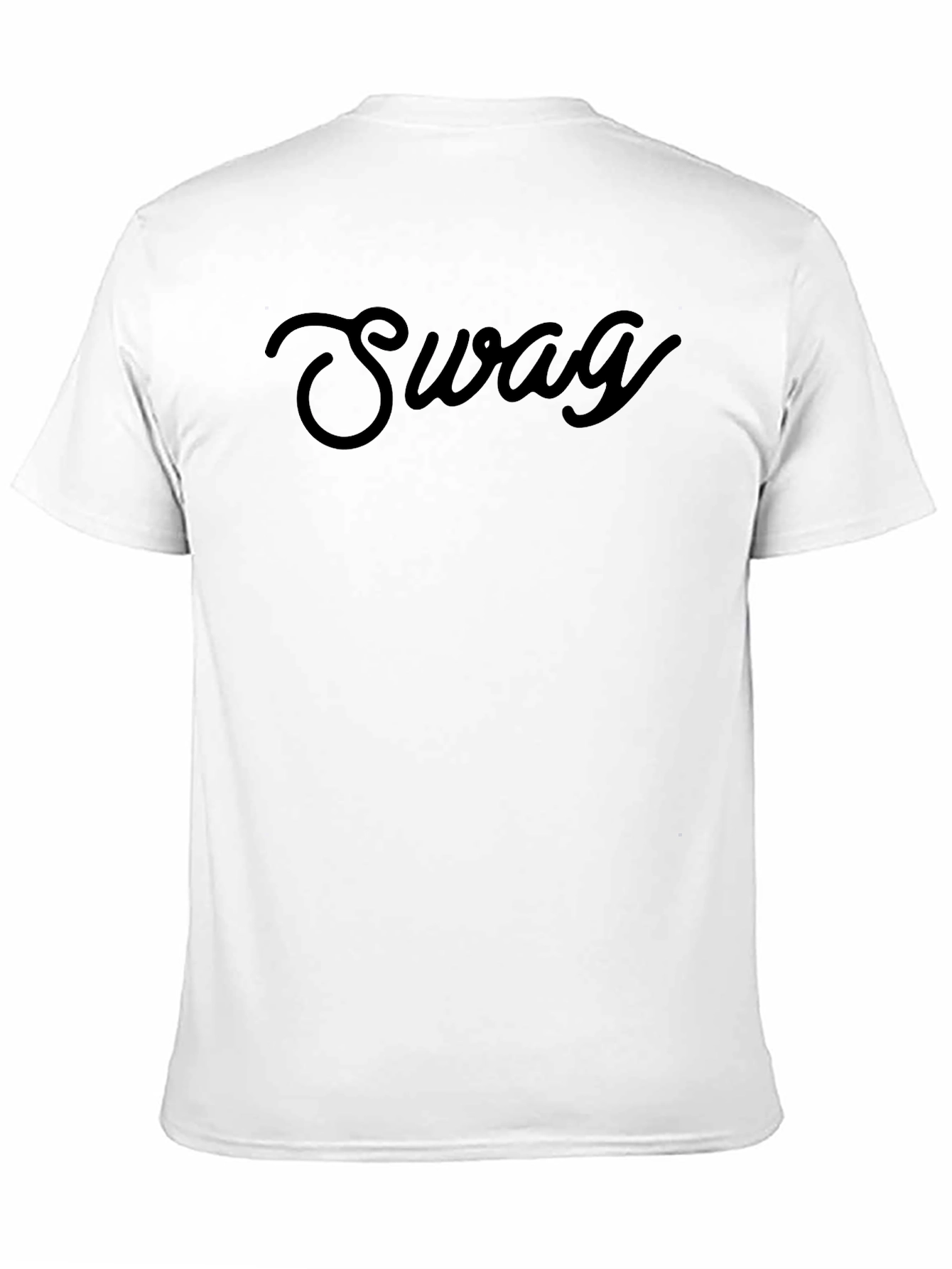 Mens Black T-Shirt with Swag Print