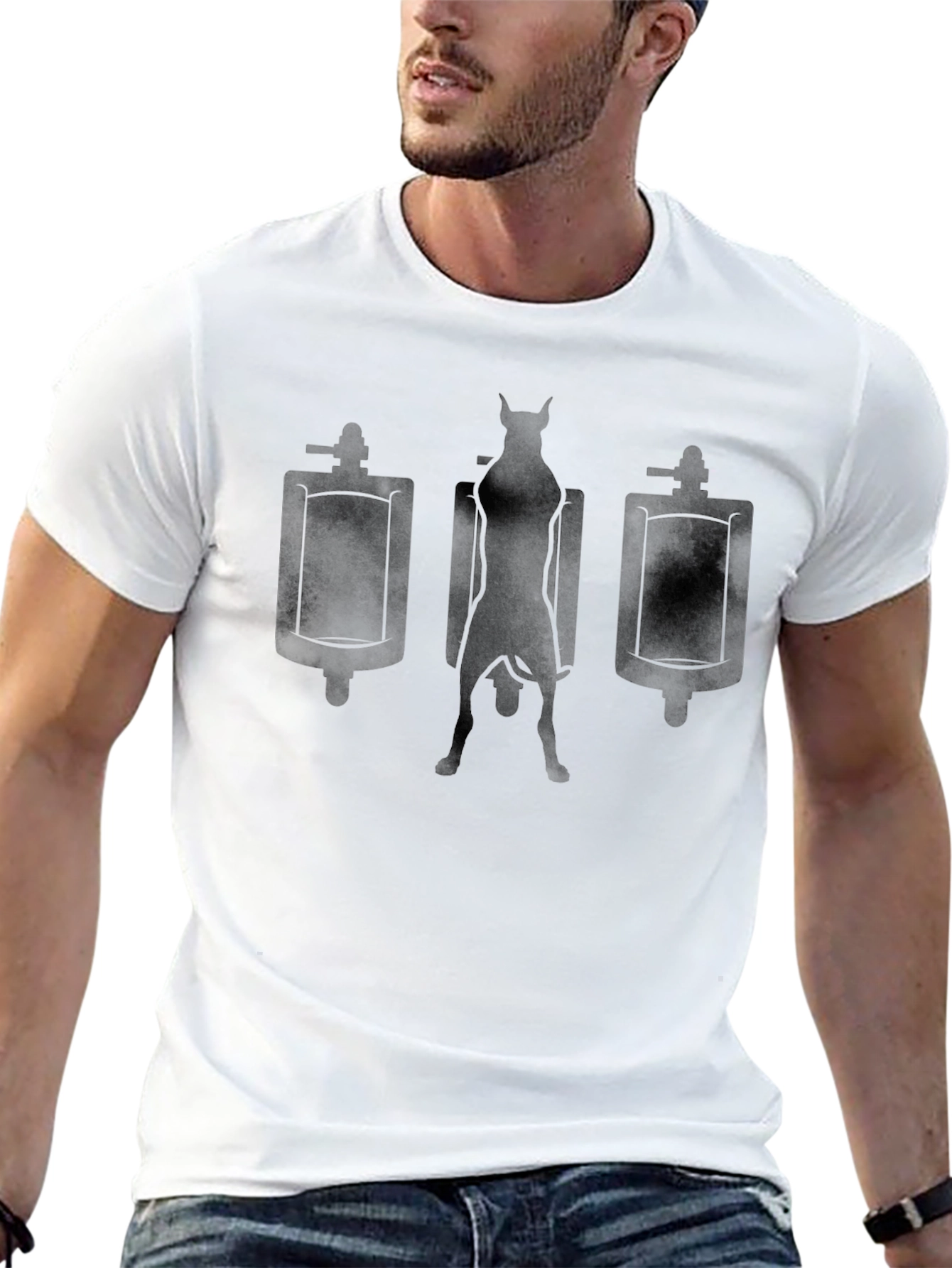 Funny Dog Urinal T-Shirt