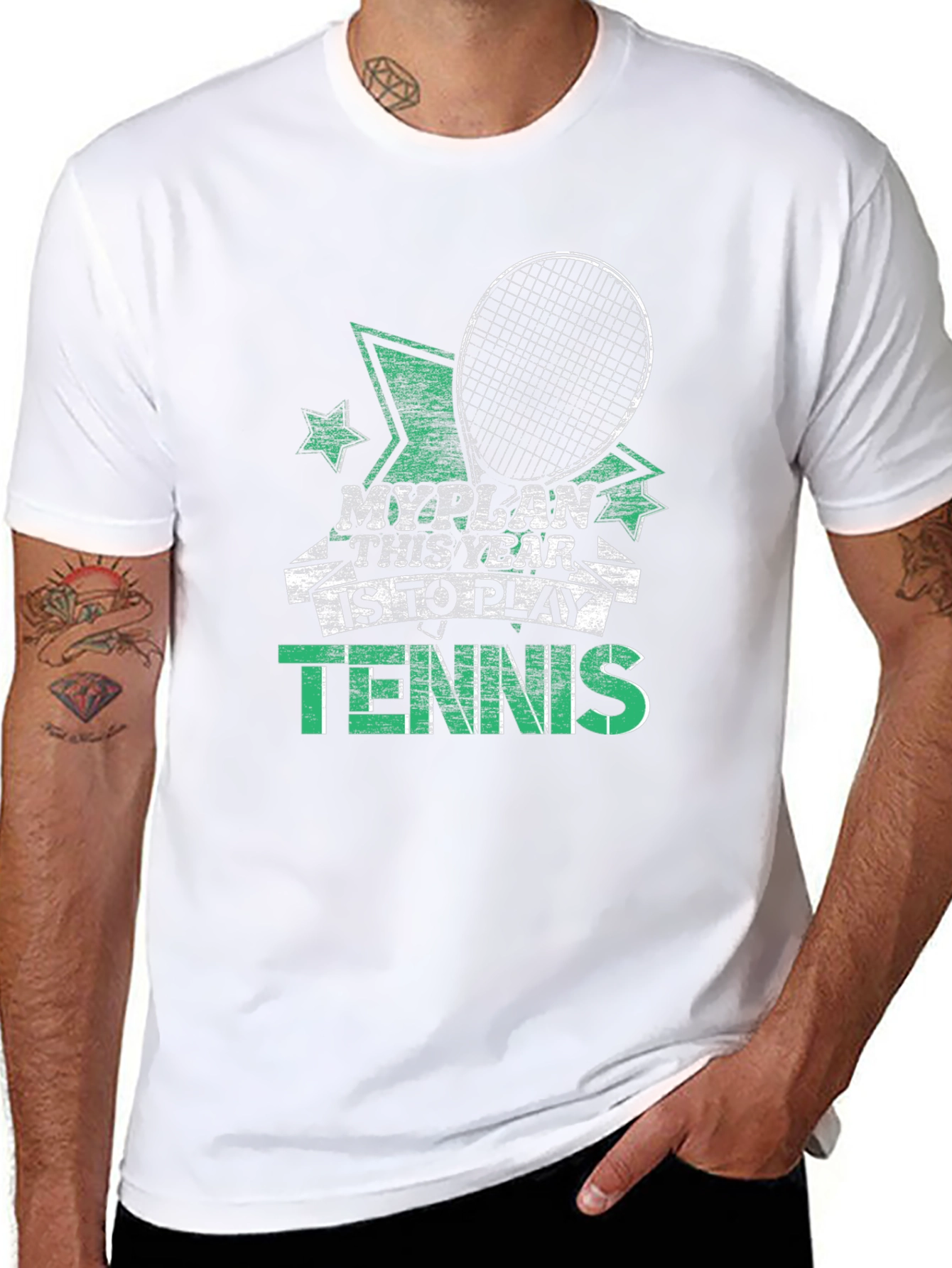 Tennis Player Black T-Shirt - My Plan This Year