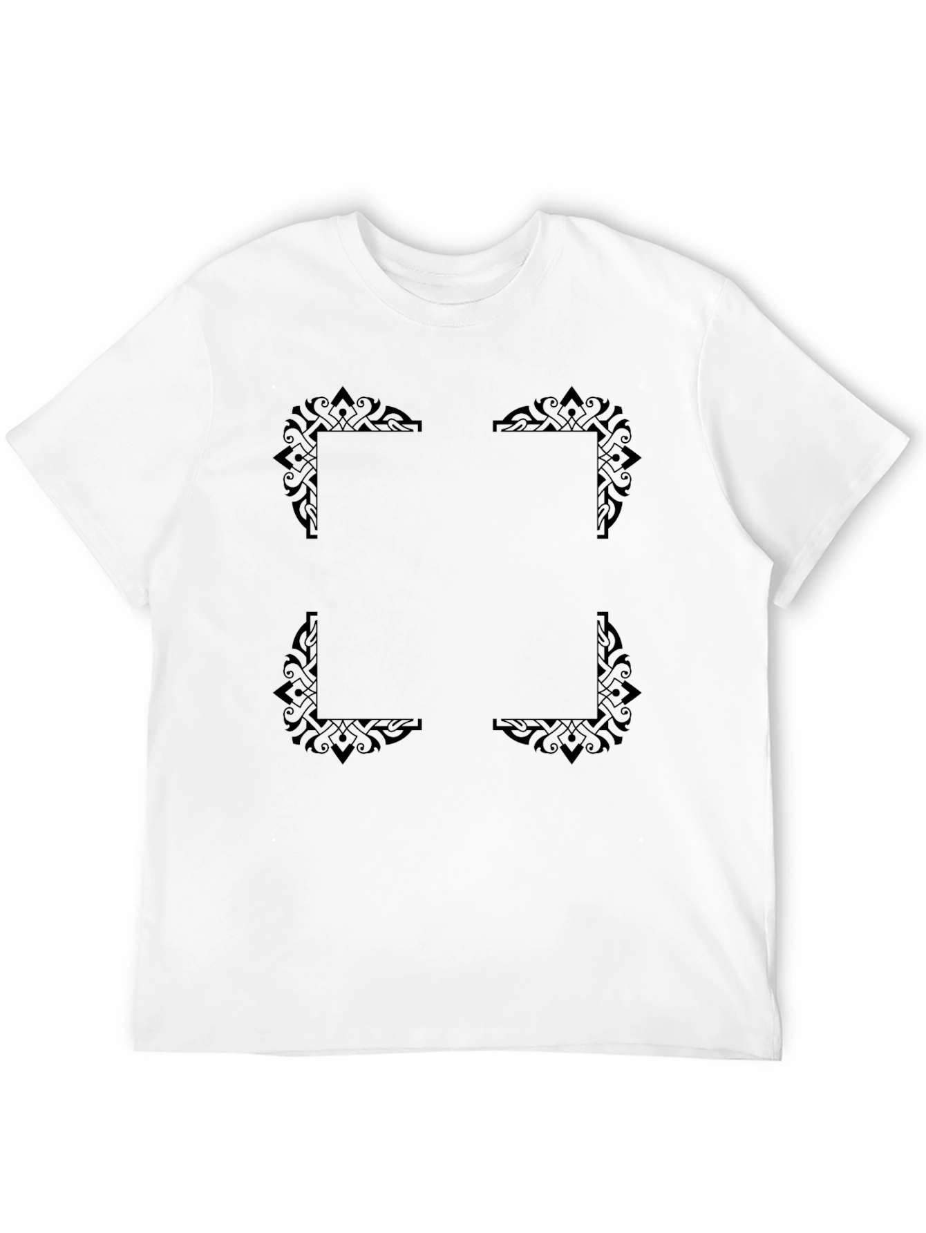 Elegant Frame Design Black T-Shirt for Men