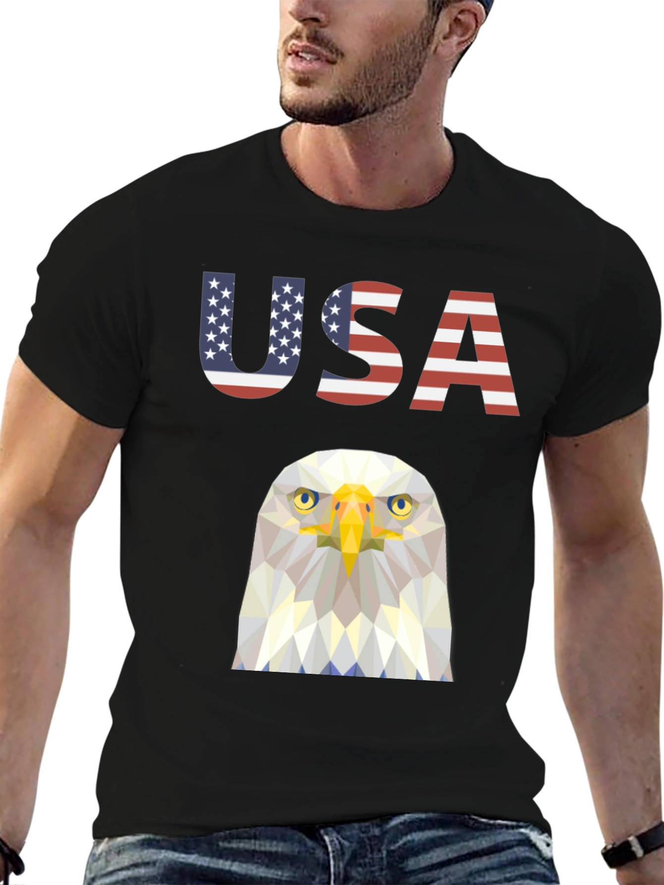 USA Eagle Graphic T-Shirt - Patriotic Design