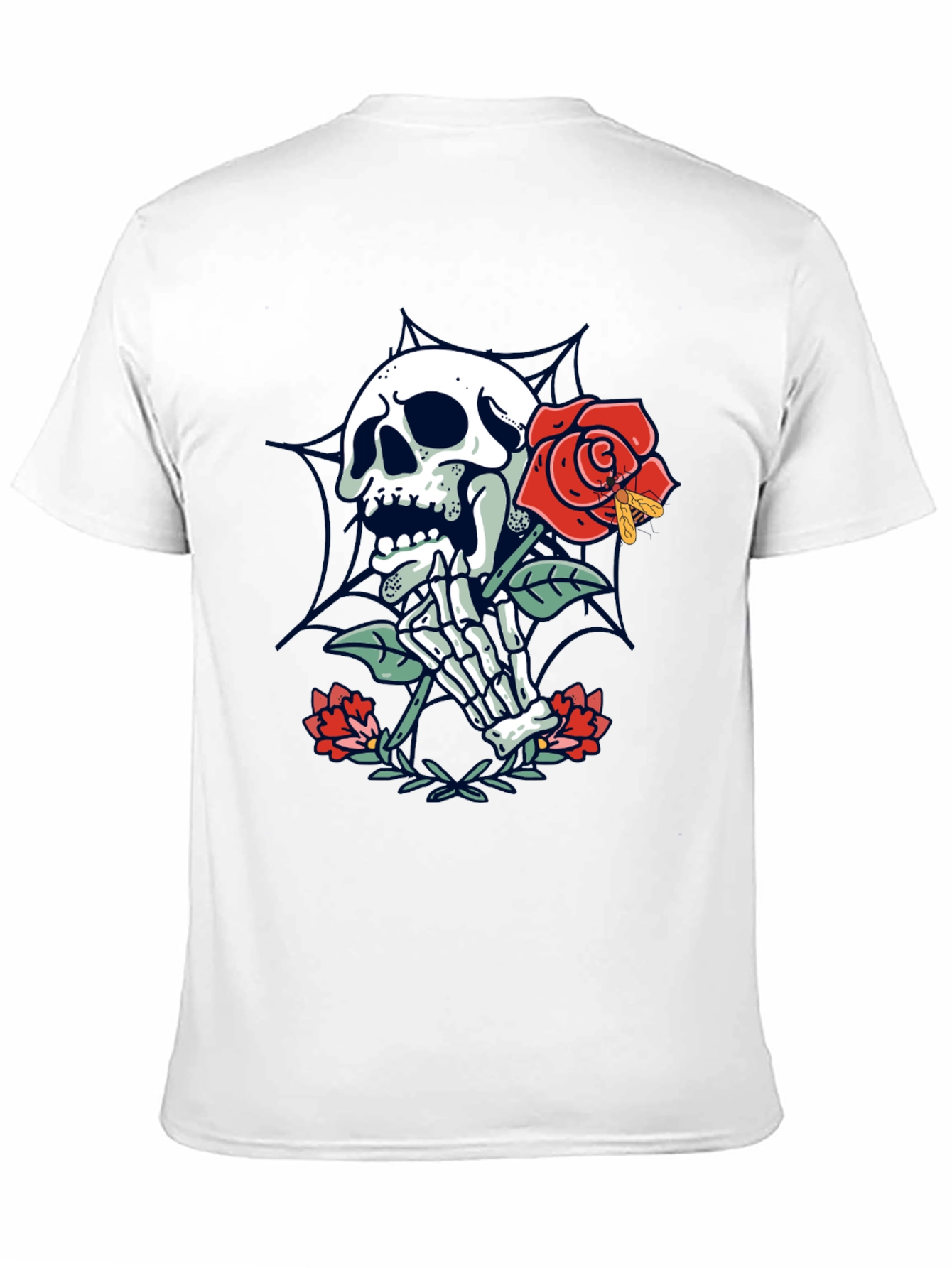 Skull & Rose Graphic Tee - Mens Black T-Shirt