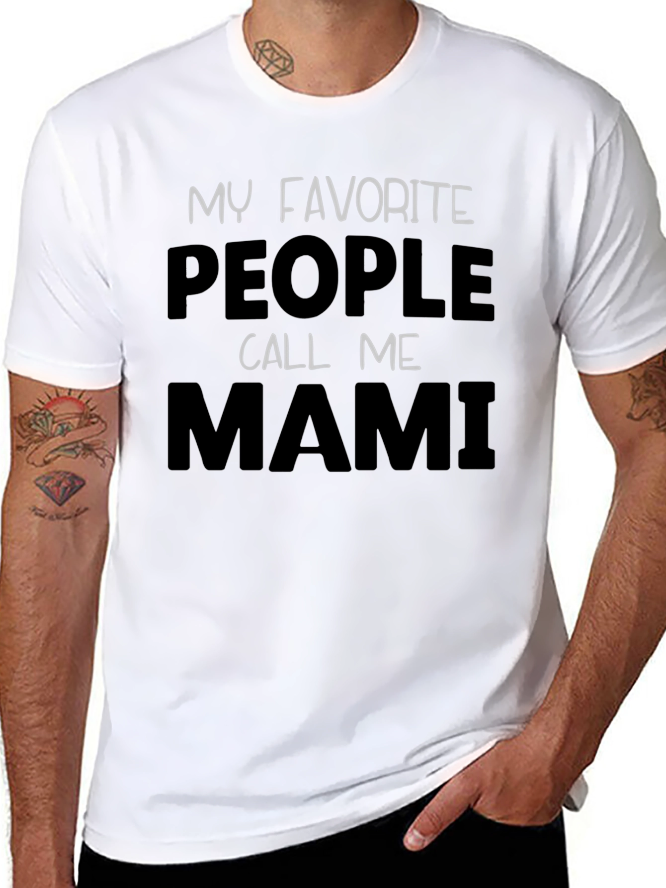 My Favorite People Call Me Mami Black T-Shirt
