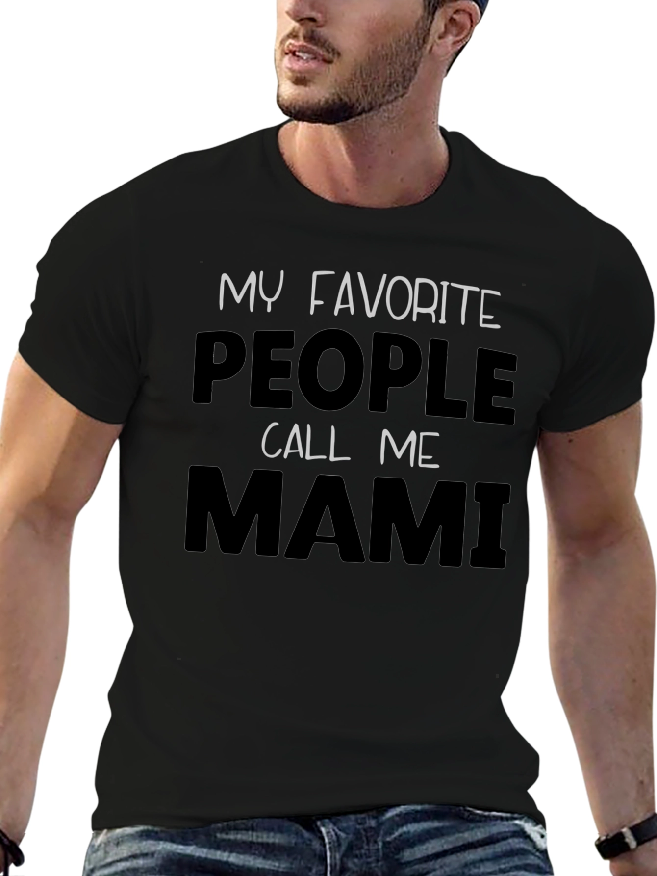 My Favorite People Call Me Mami Black T-Shirt