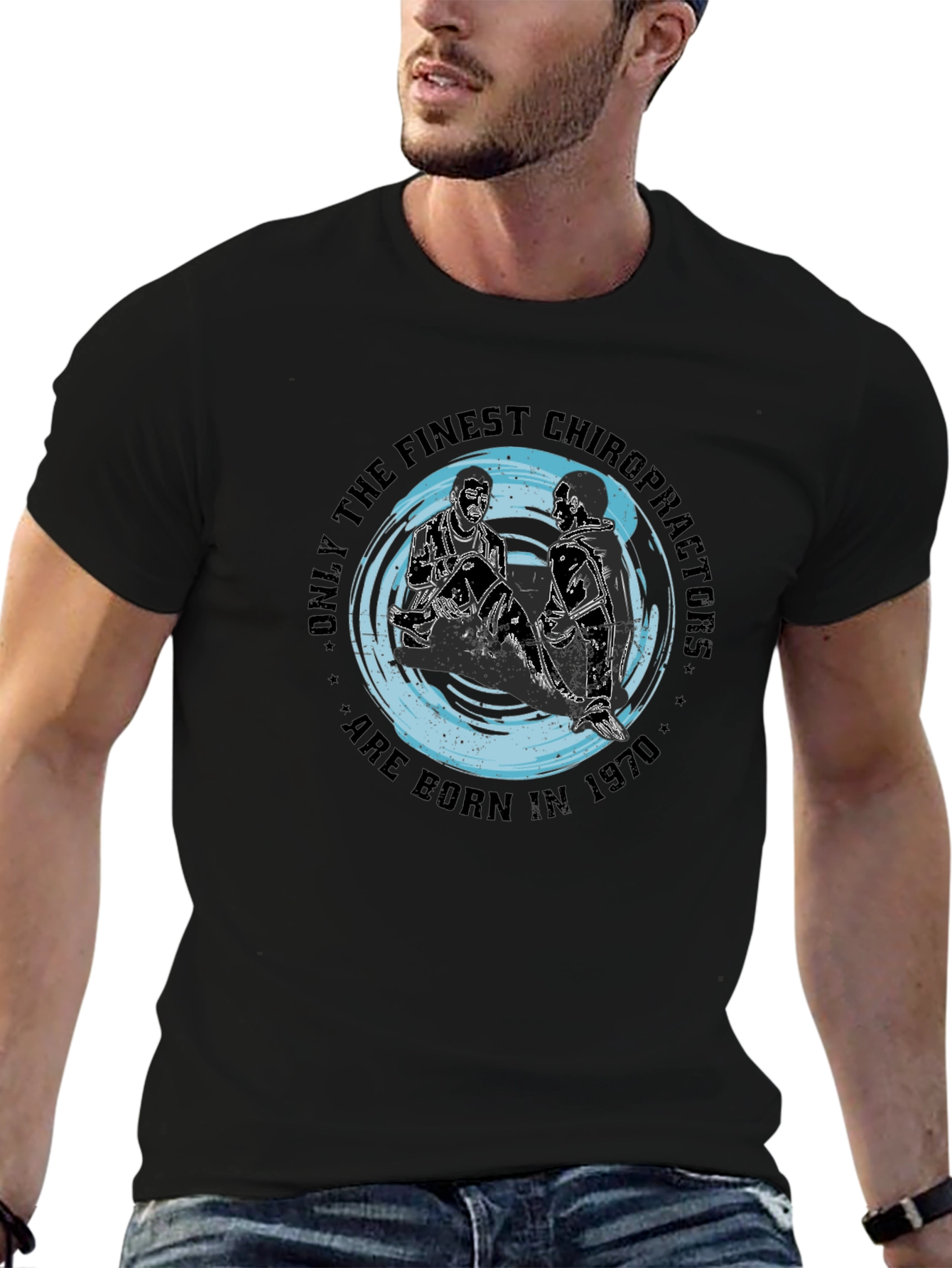 Finest Chiropractors 1970 Black Graphic T-Shirt