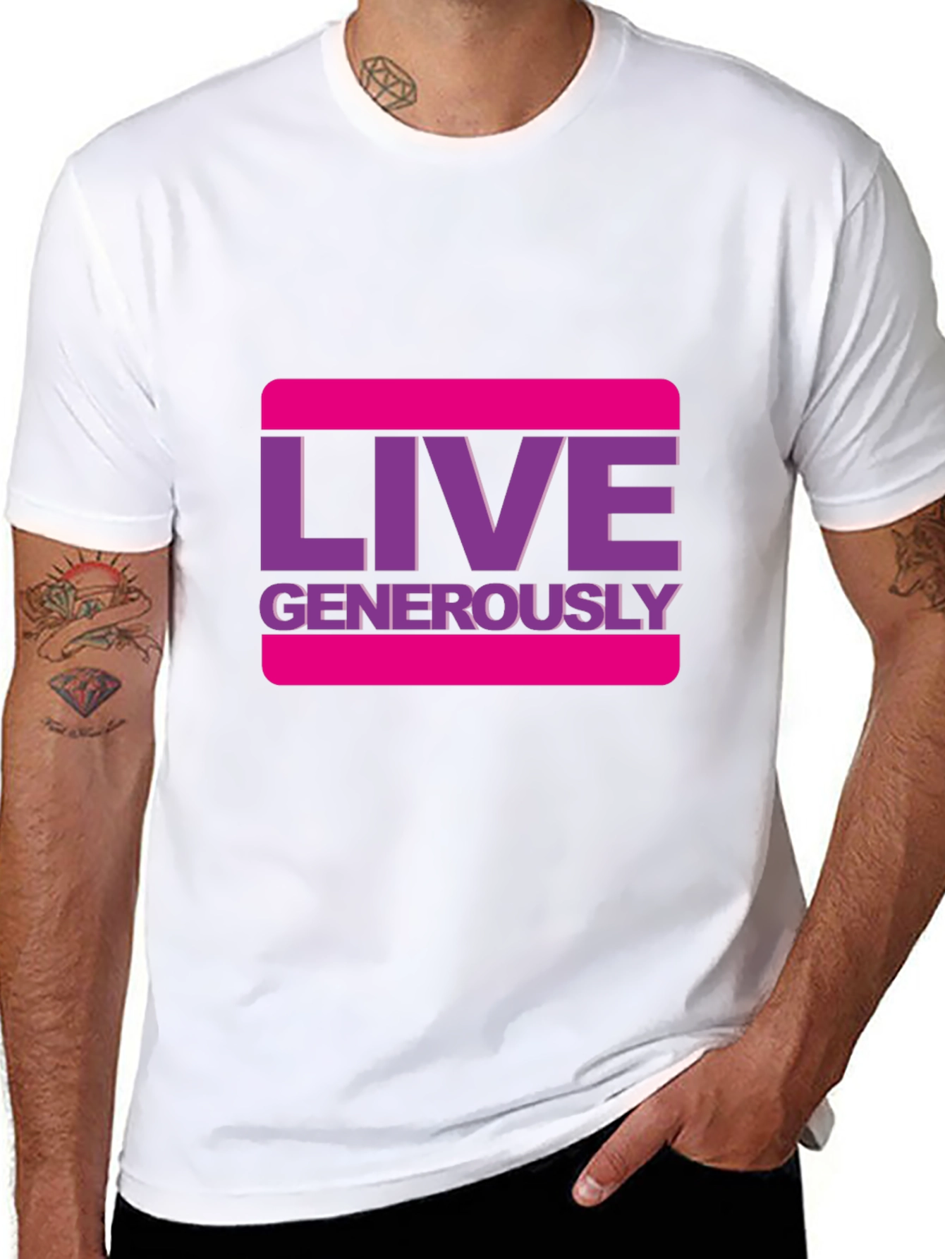 Live Generously Graphic Tee - Stylish Black T-Shirt