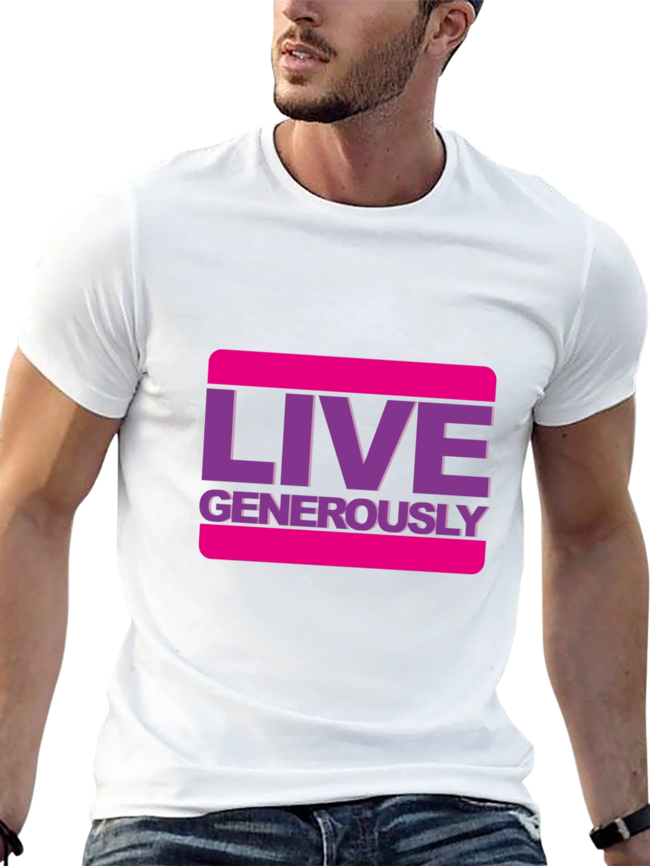Live Generously Graphic Tee - Stylish Black T-Shirt