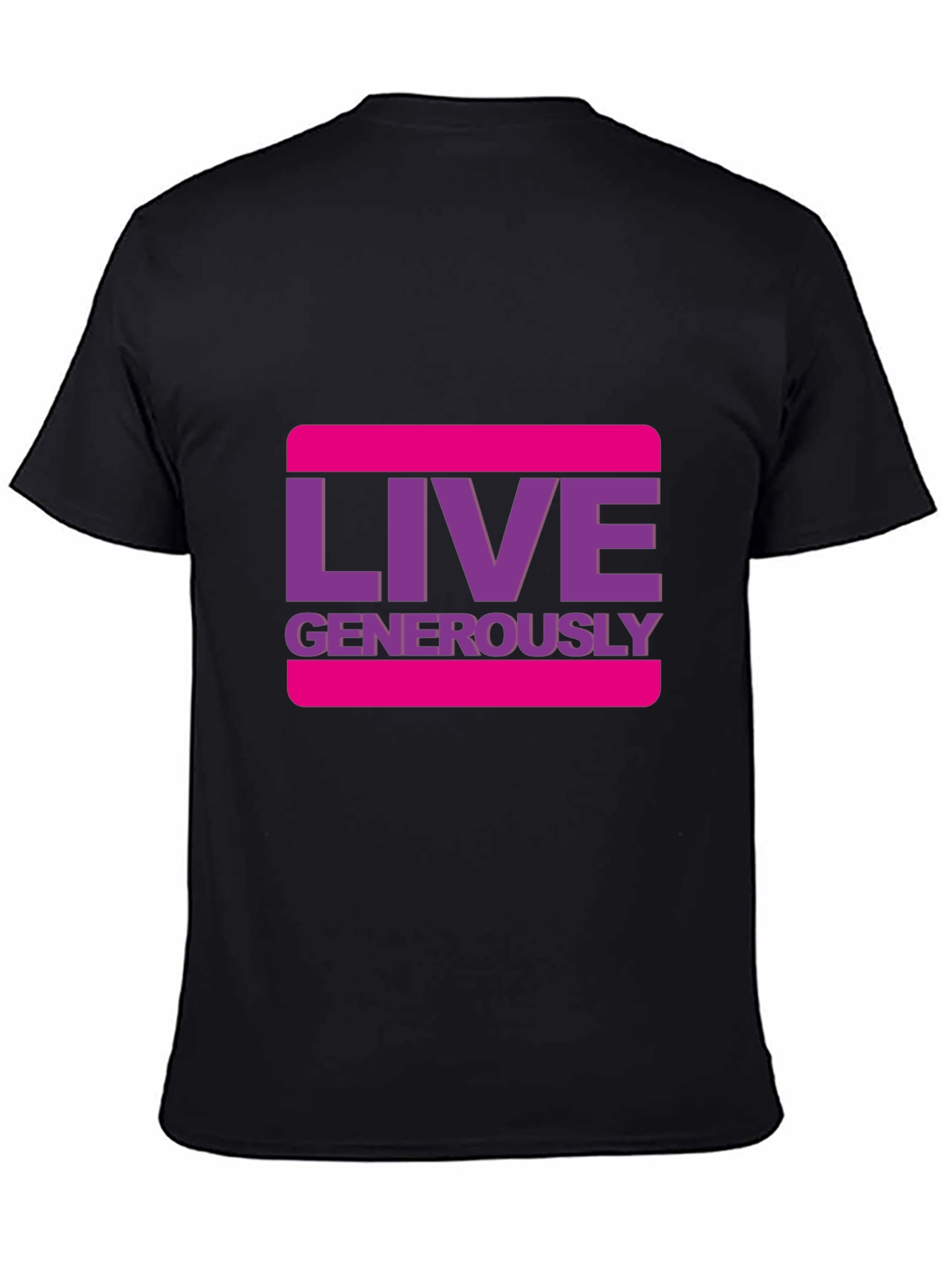Live Generously Graphic Tee - Stylish Black T-Shirt