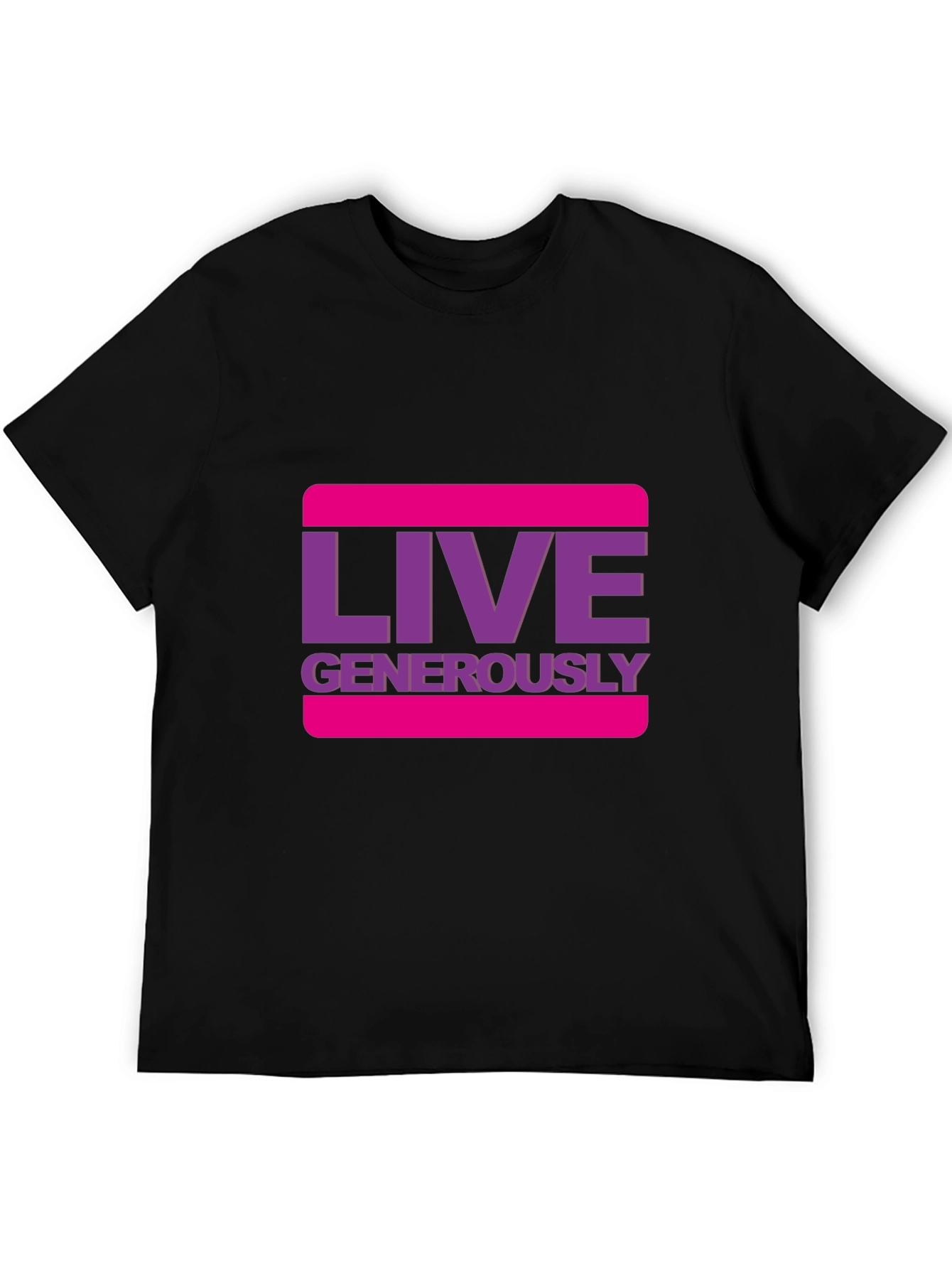 Live Generously Graphic Tee - Stylish Black T-Shirt