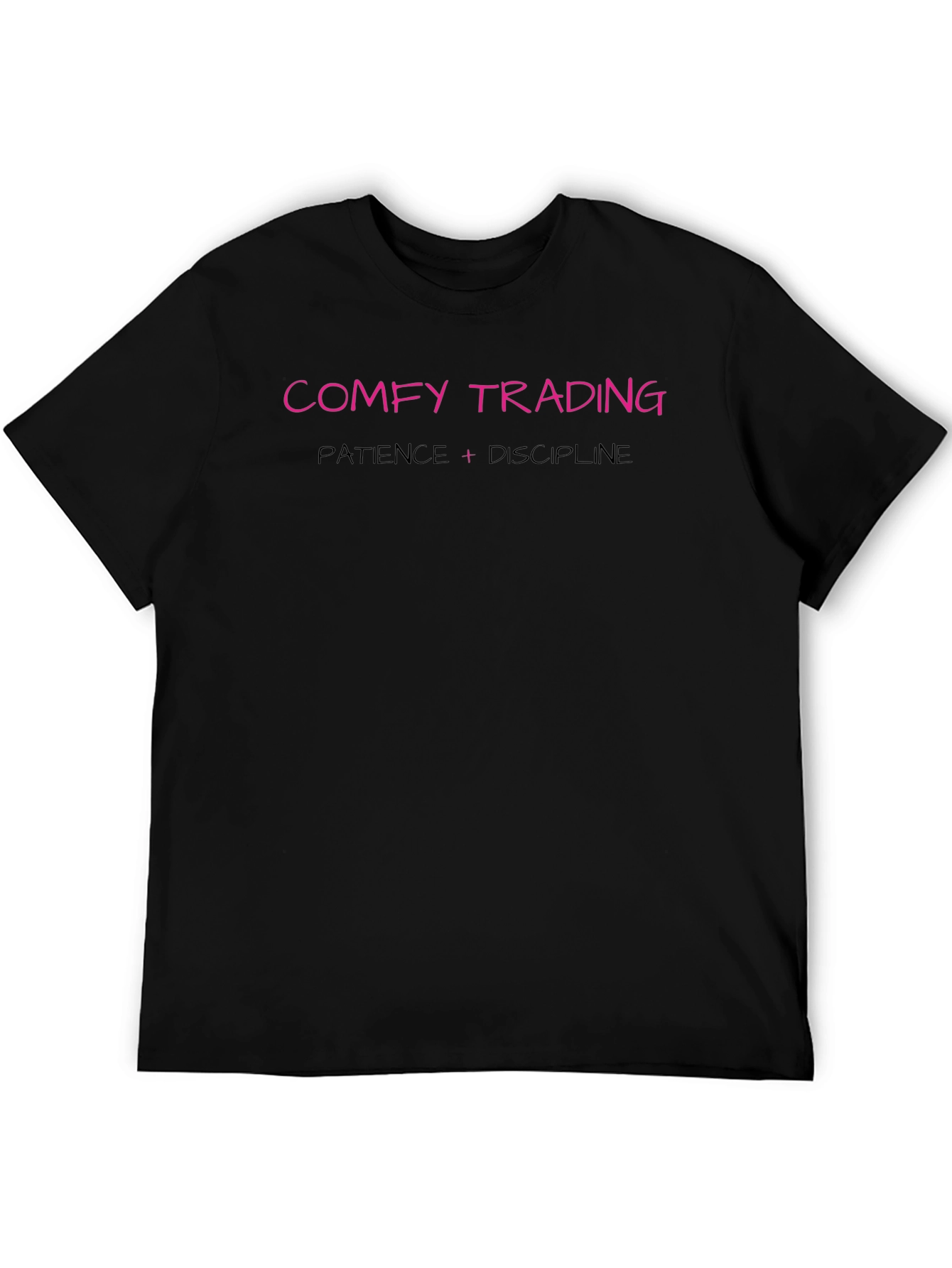 Comfy Trading Black Tee: Patience & Discipline