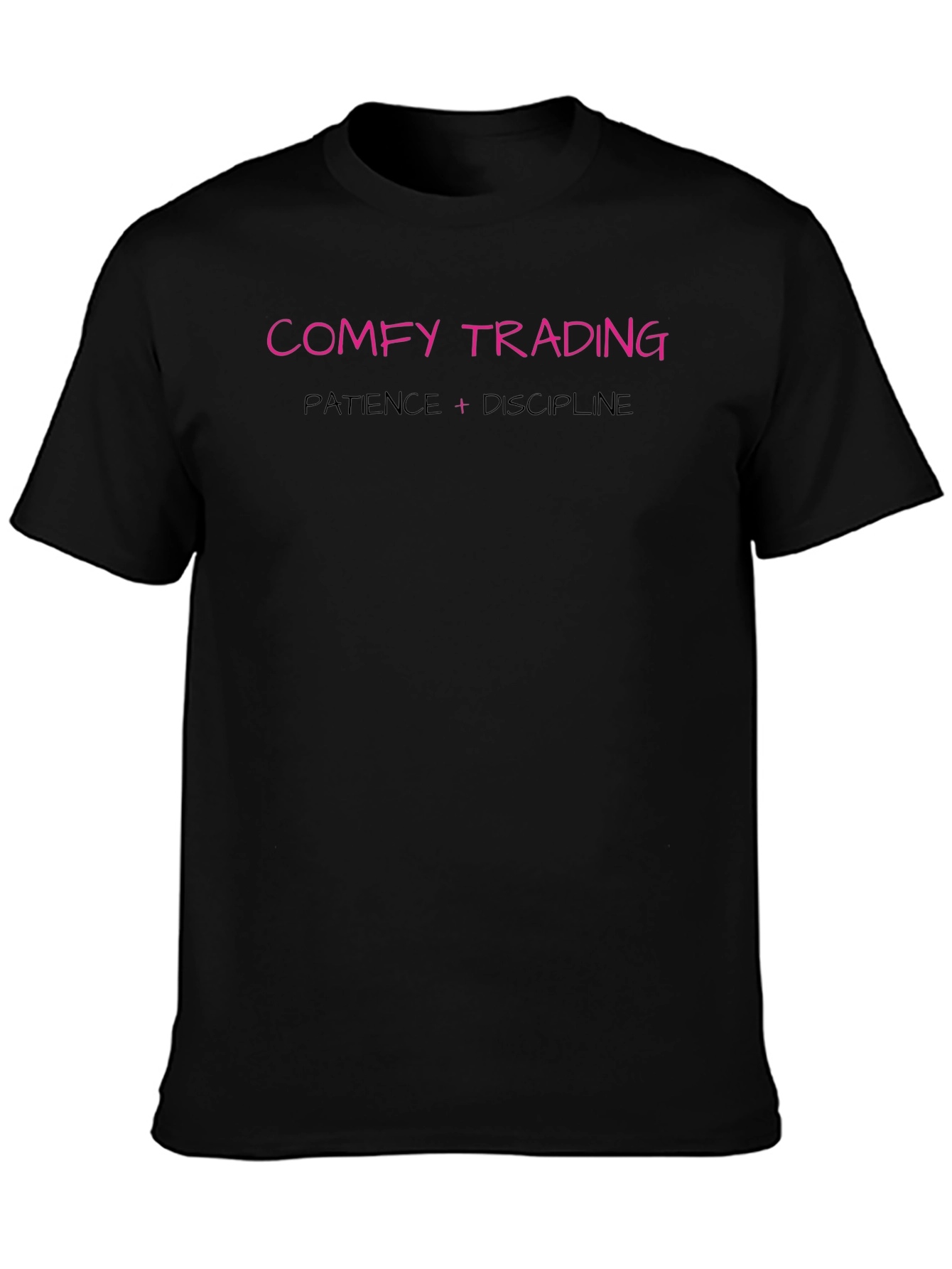 Comfy Trading Black Tee: Patience & Discipline