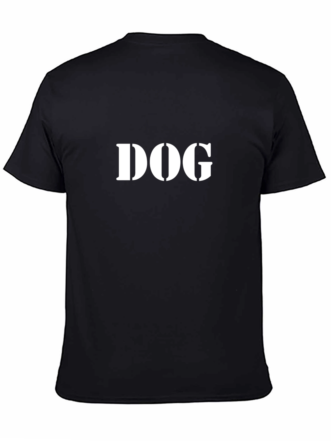 Bold DOG Graphic Tee - Black Cotton Casual