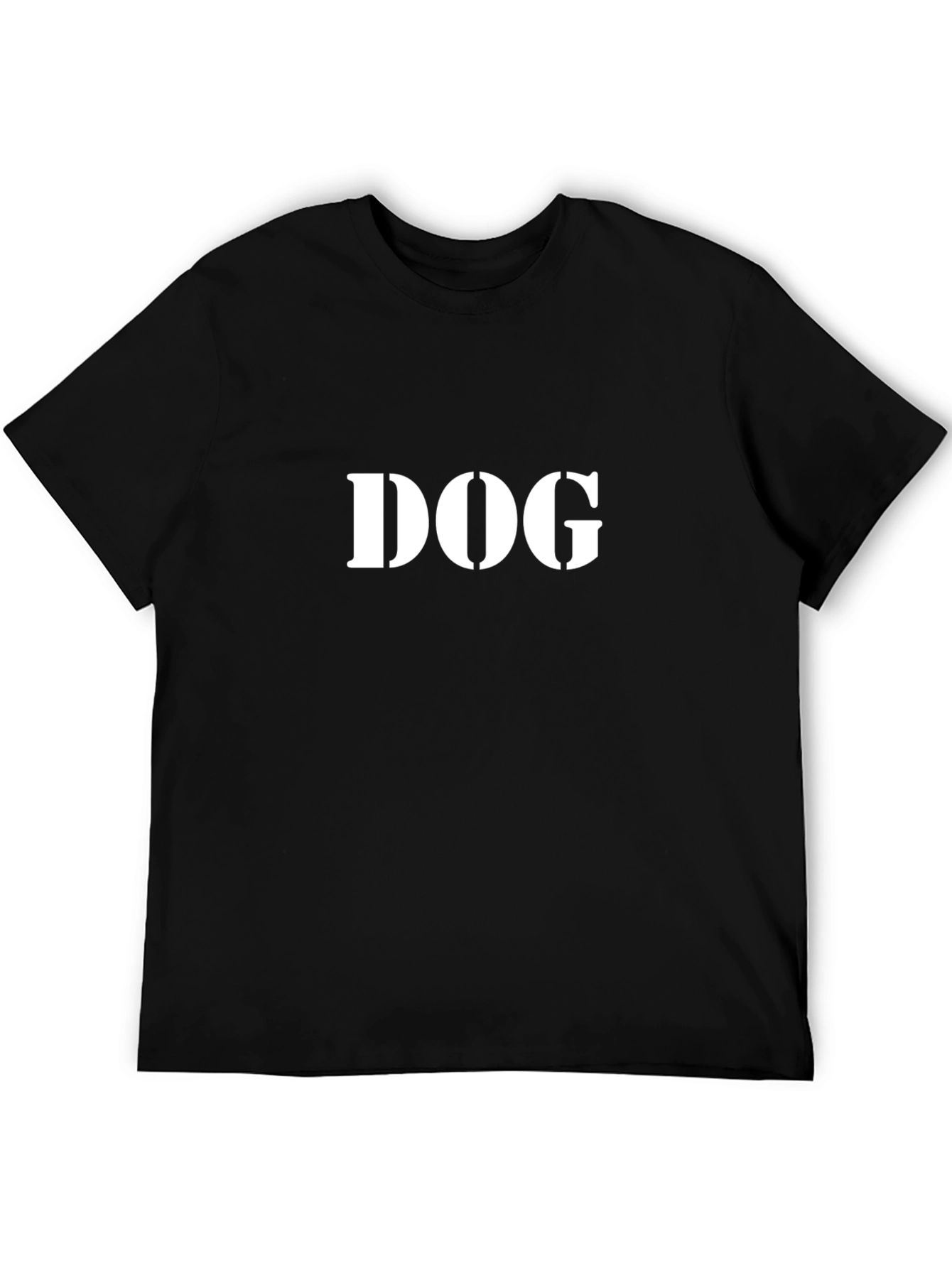 Bold DOG Graphic Tee - Black Cotton Casual