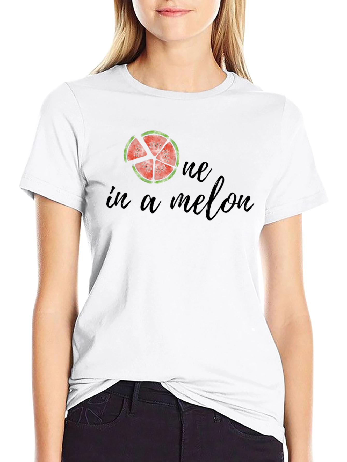 One In A Melon Black Graphic Tee
