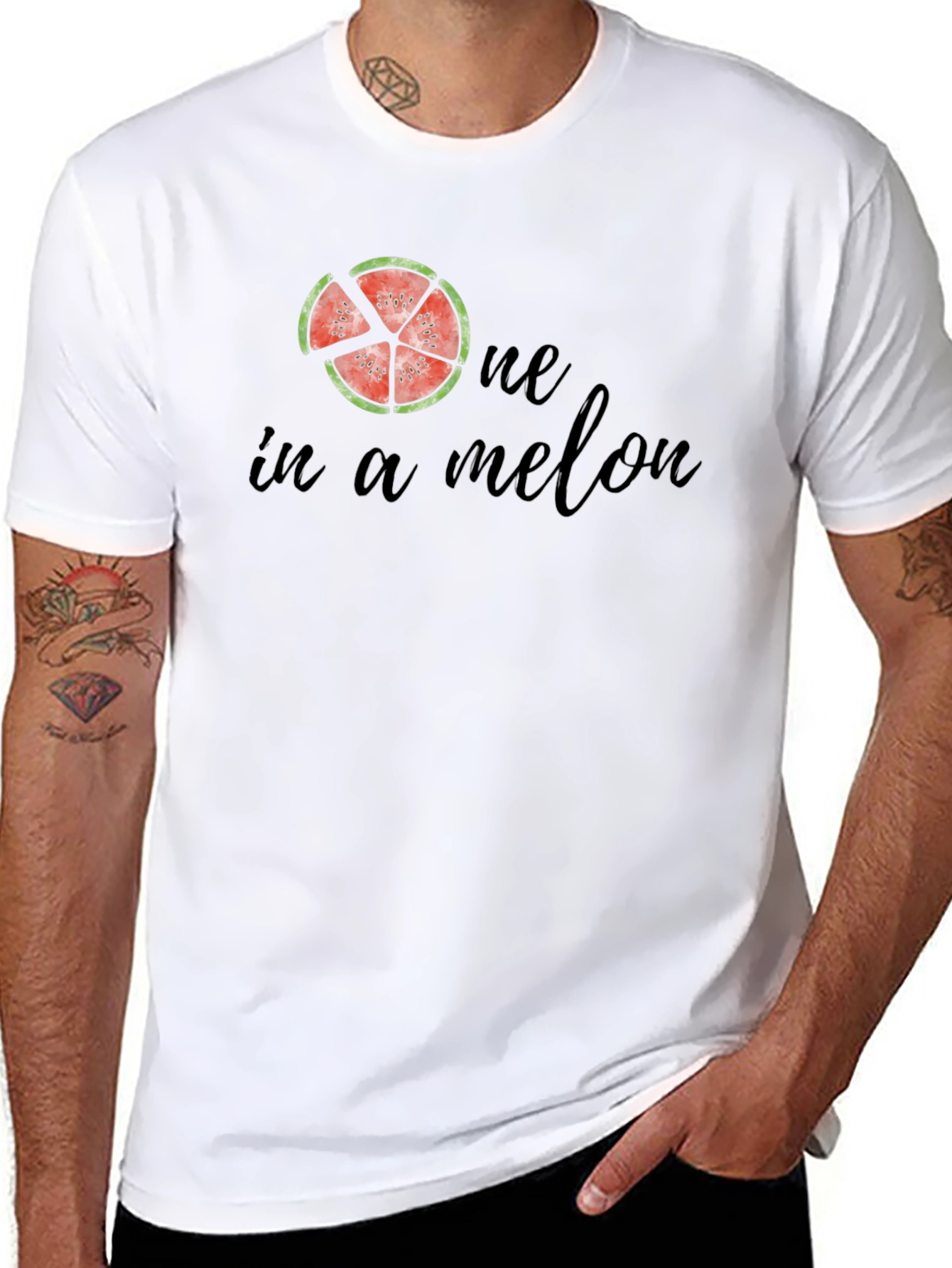 One In A Melon Black Graphic Tee