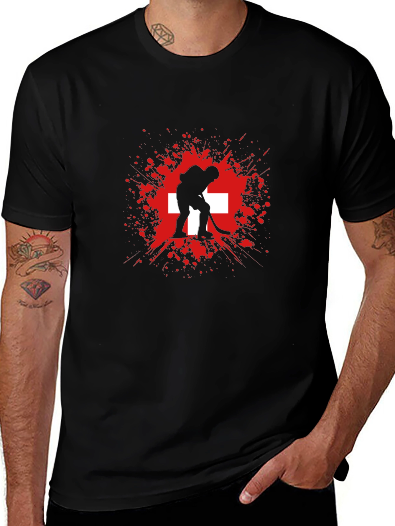 Swiss Hockey T-Shirt - Cool Sporty Design